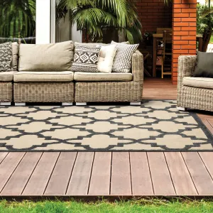 Style Haven Cara Mixed Pile Quatrafoil Lattice Indoor/ Outdoor Area Rug
