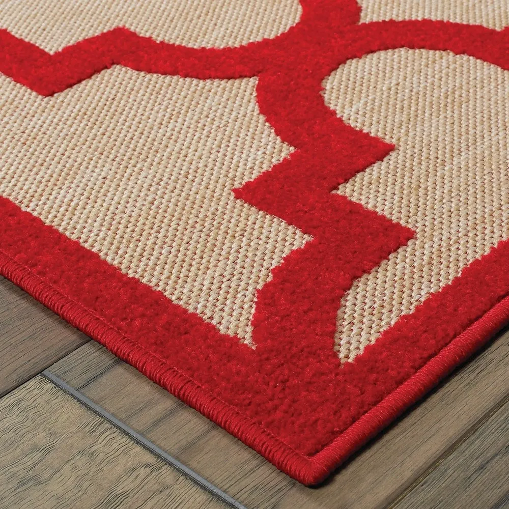Style Haven Cara Mixed Pile Quatrafoil Lattice Indoor/ Outdoor Area Rug