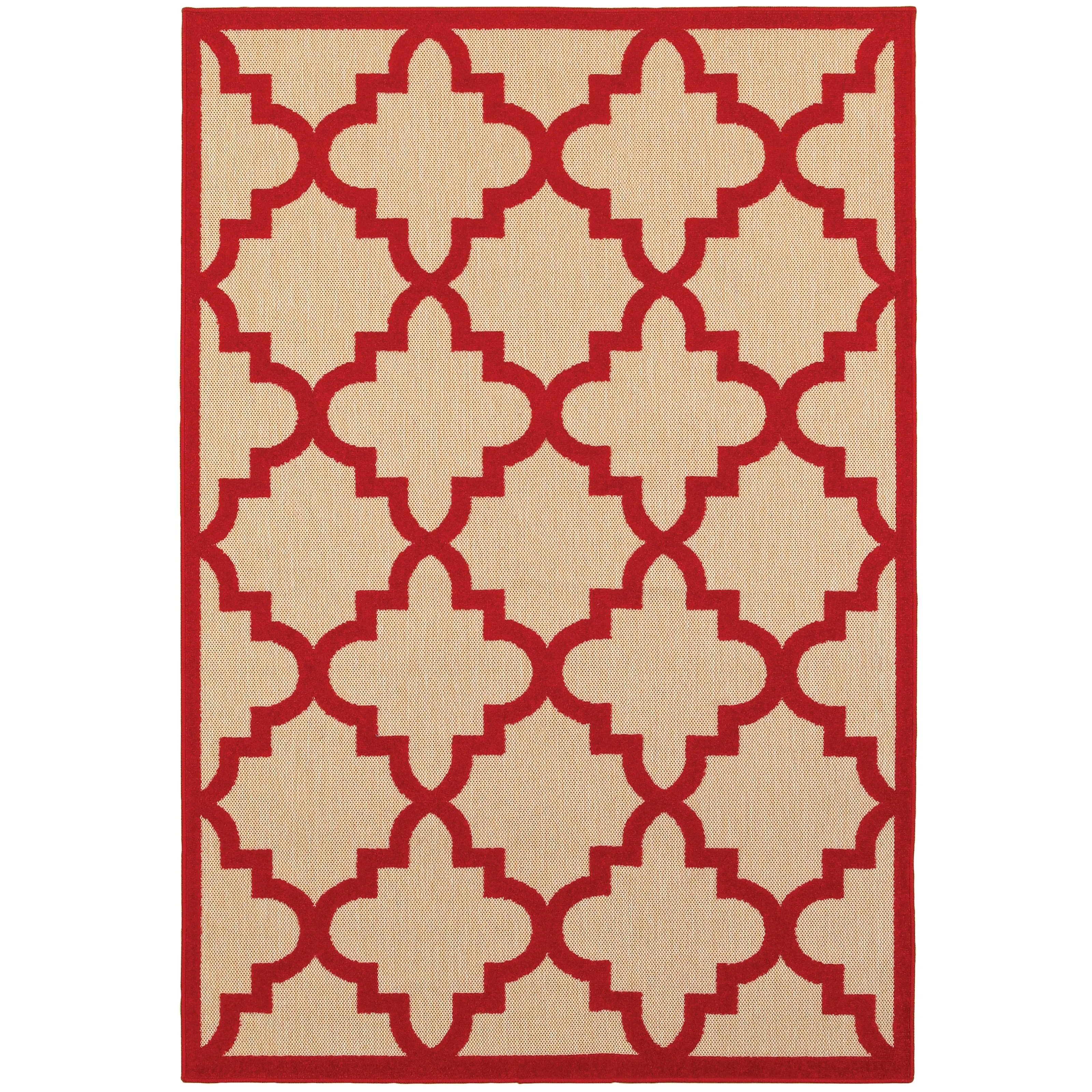 Style Haven Cara Mixed Pile Quatrafoil Lattice Indoor/ Outdoor Area Rug