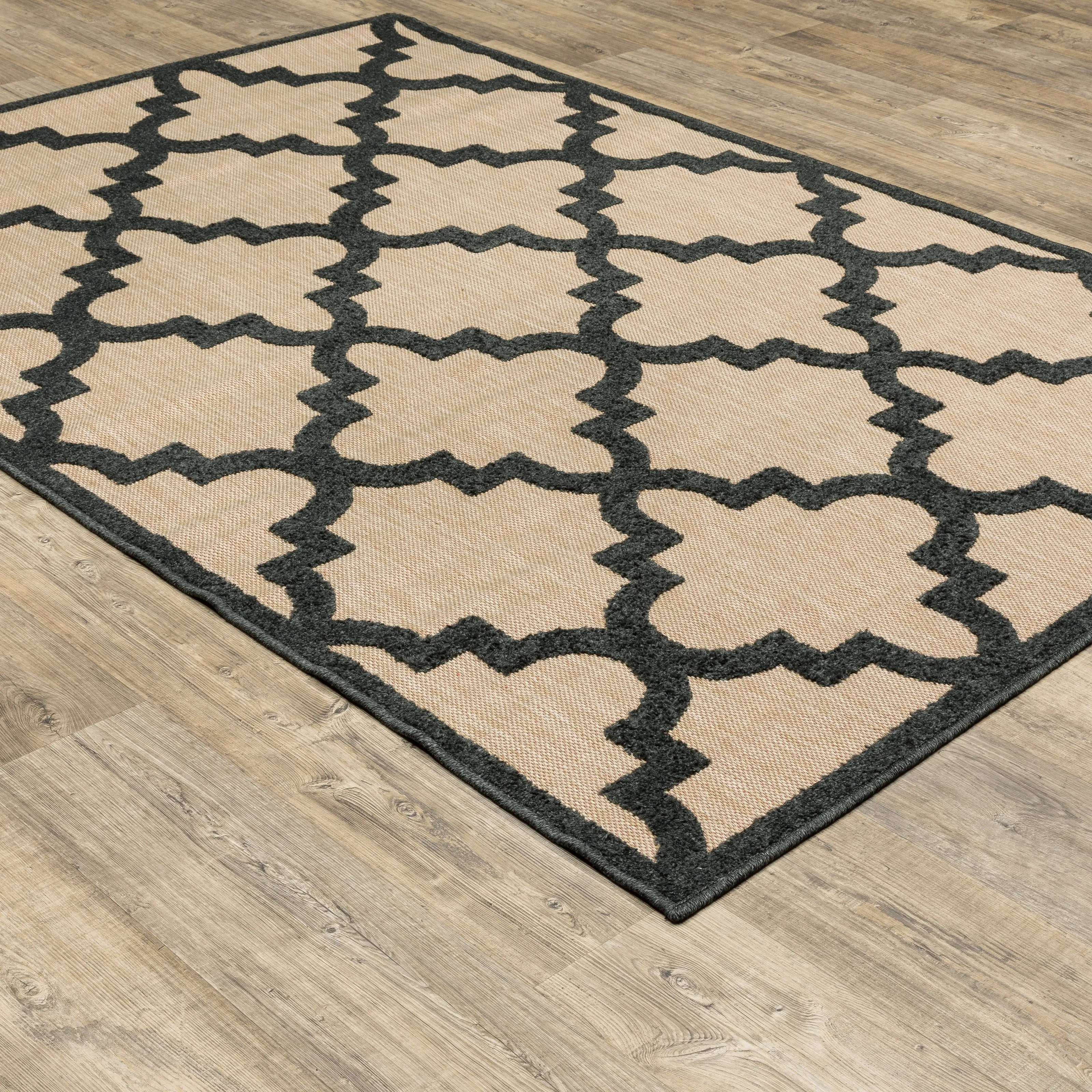 Style Haven Cara Mixed Pile Quatrafoil Lattice Indoor/ Outdoor Area Rug