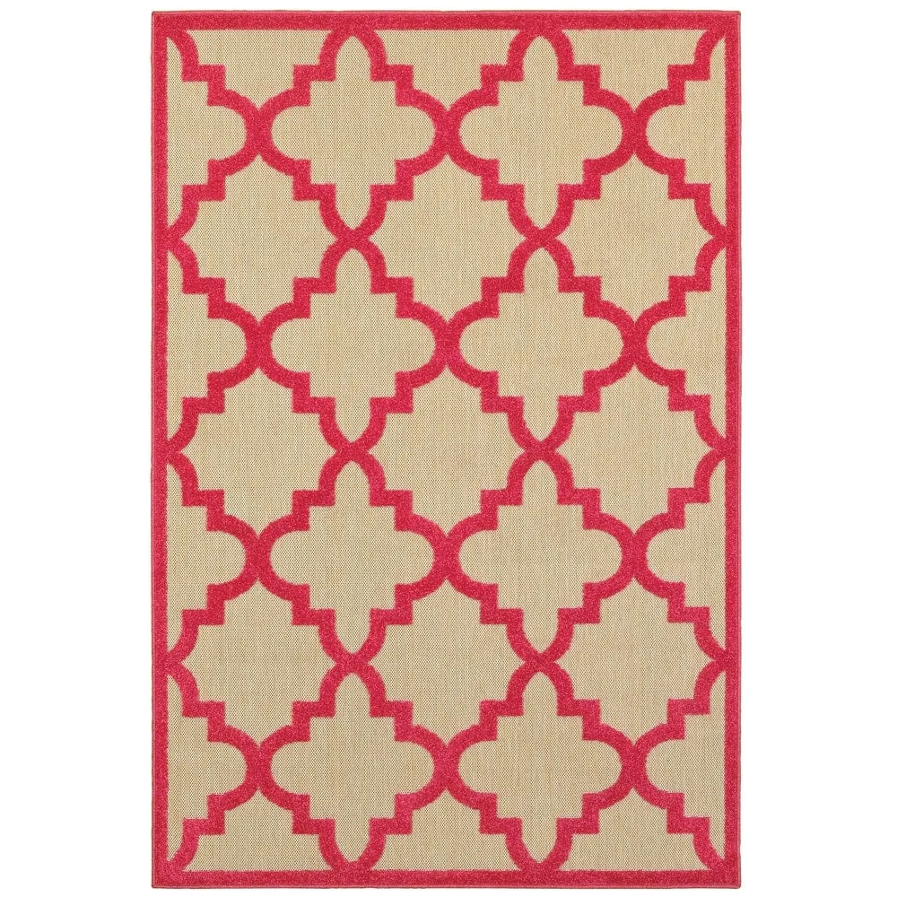 Style Haven Cara Mixed Pile Quatrafoil Lattice Indoor/ Outdoor Area Rug