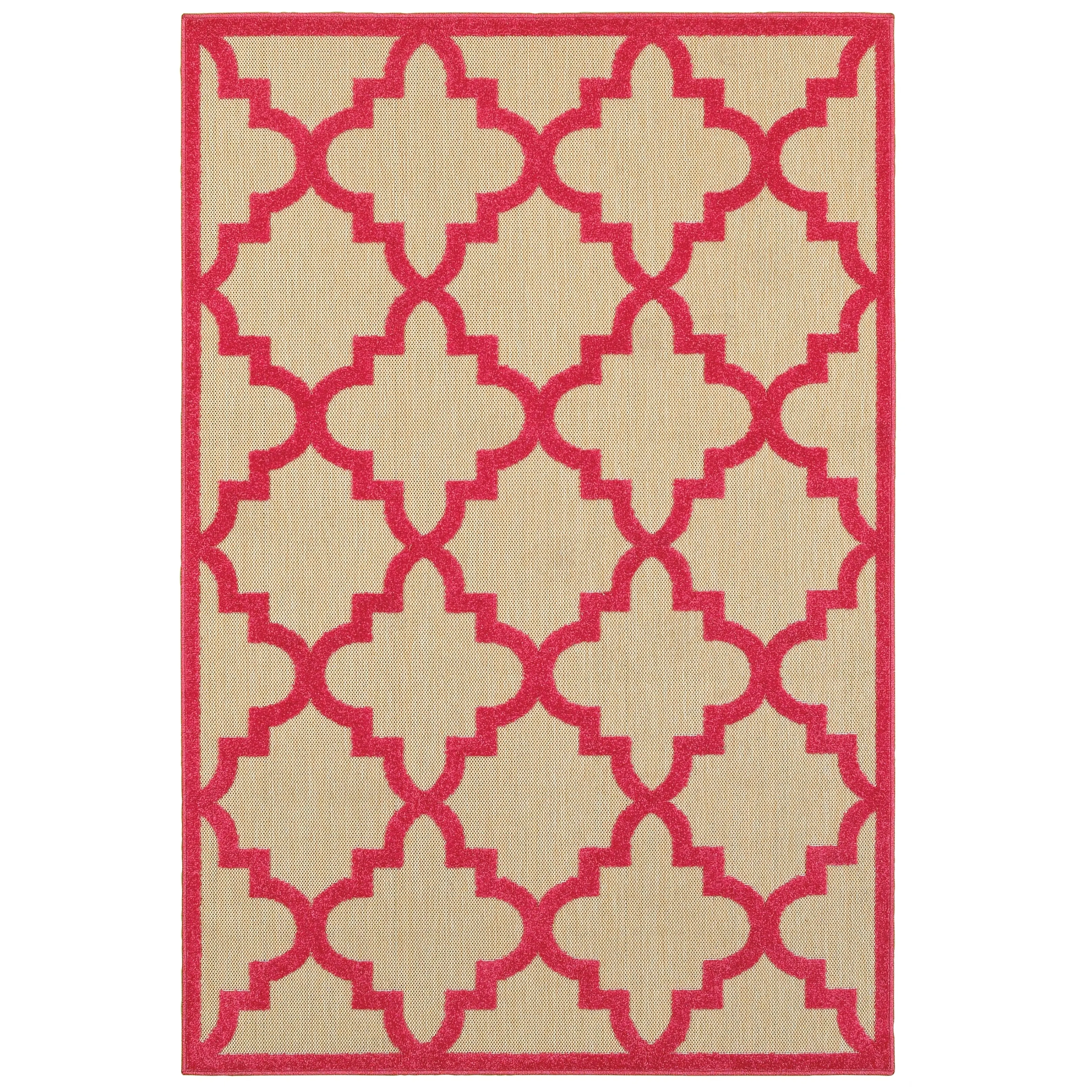 Style Haven Cara Mixed Pile Quatrafoil Lattice Indoor/ Outdoor Area Rug
