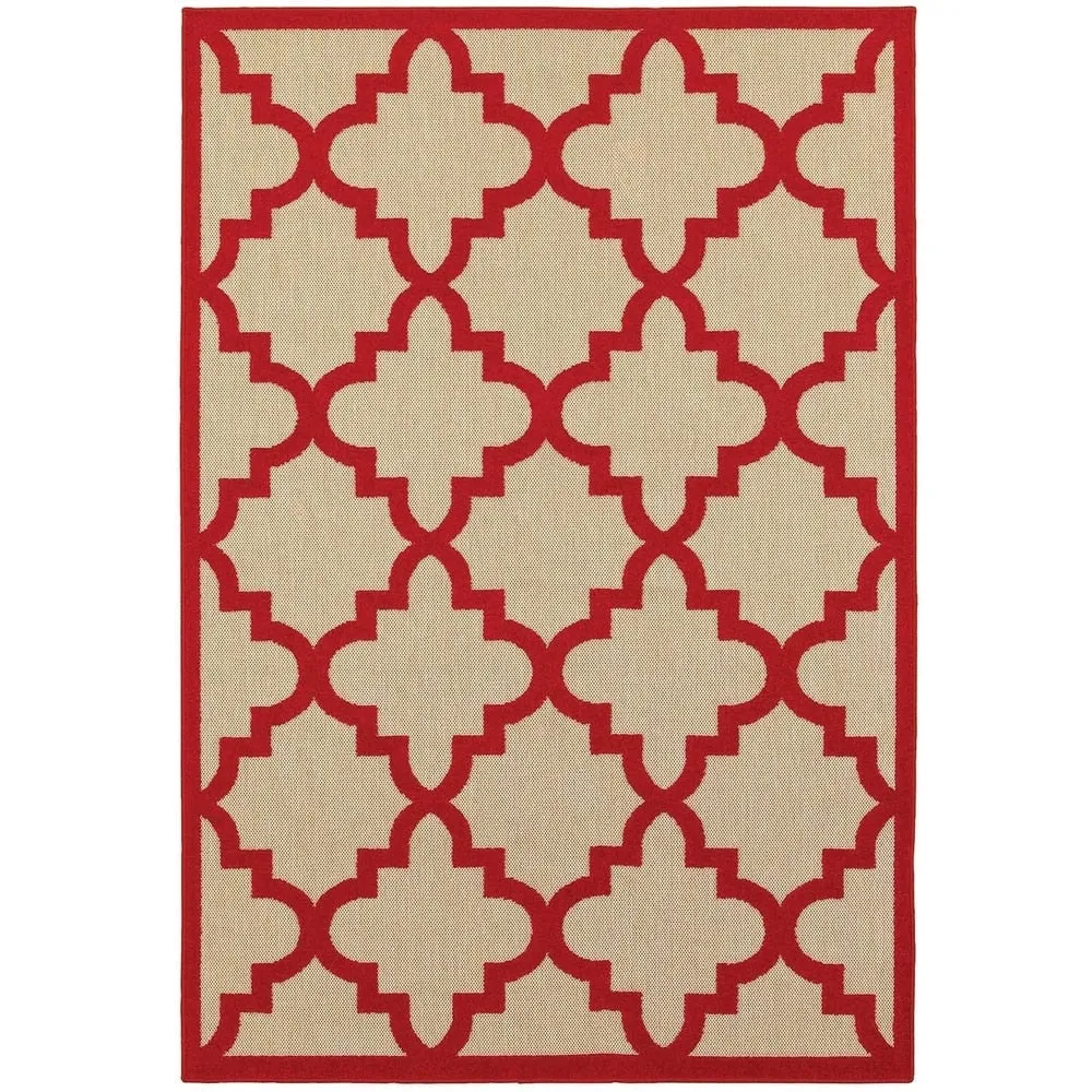 Style Haven Cara Mixed Pile Quatrafoil Lattice Indoor/ Outdoor Area Rug