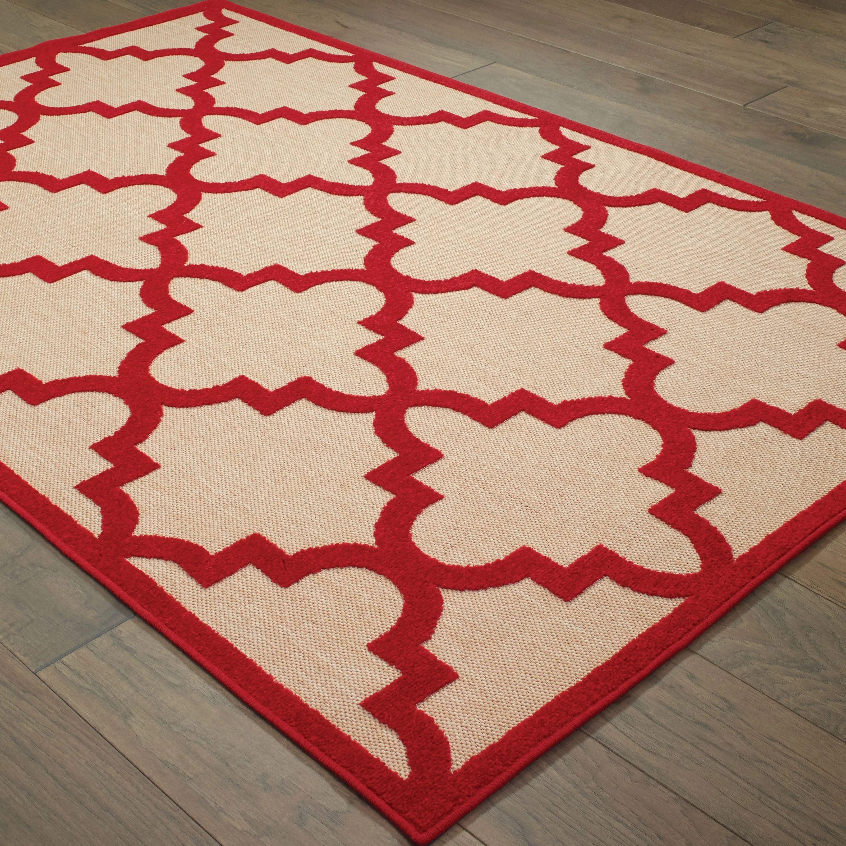 Style Haven Cara Mixed Pile Quatrafoil Lattice Indoor/ Outdoor Area Rug