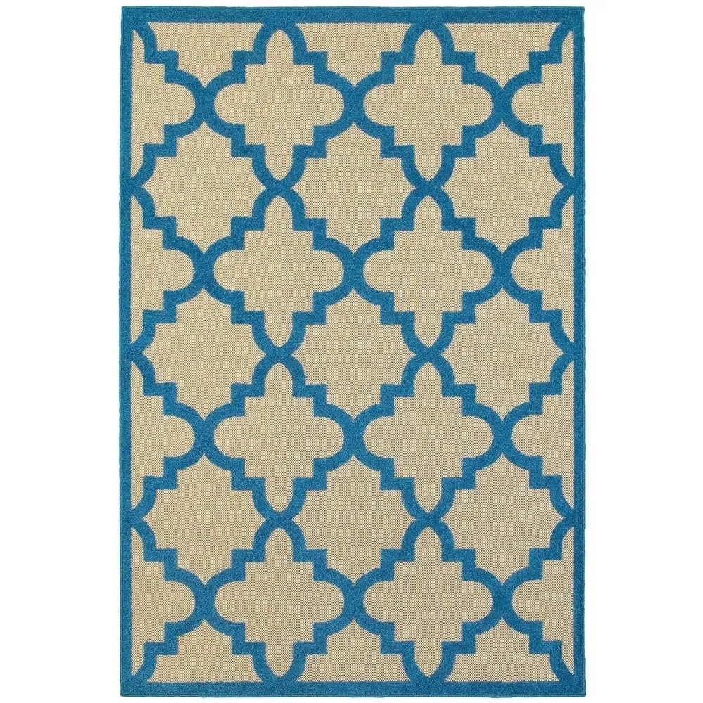 Style Haven Cara Mixed Pile Quatrafoil Lattice Indoor/ Outdoor Area Rug