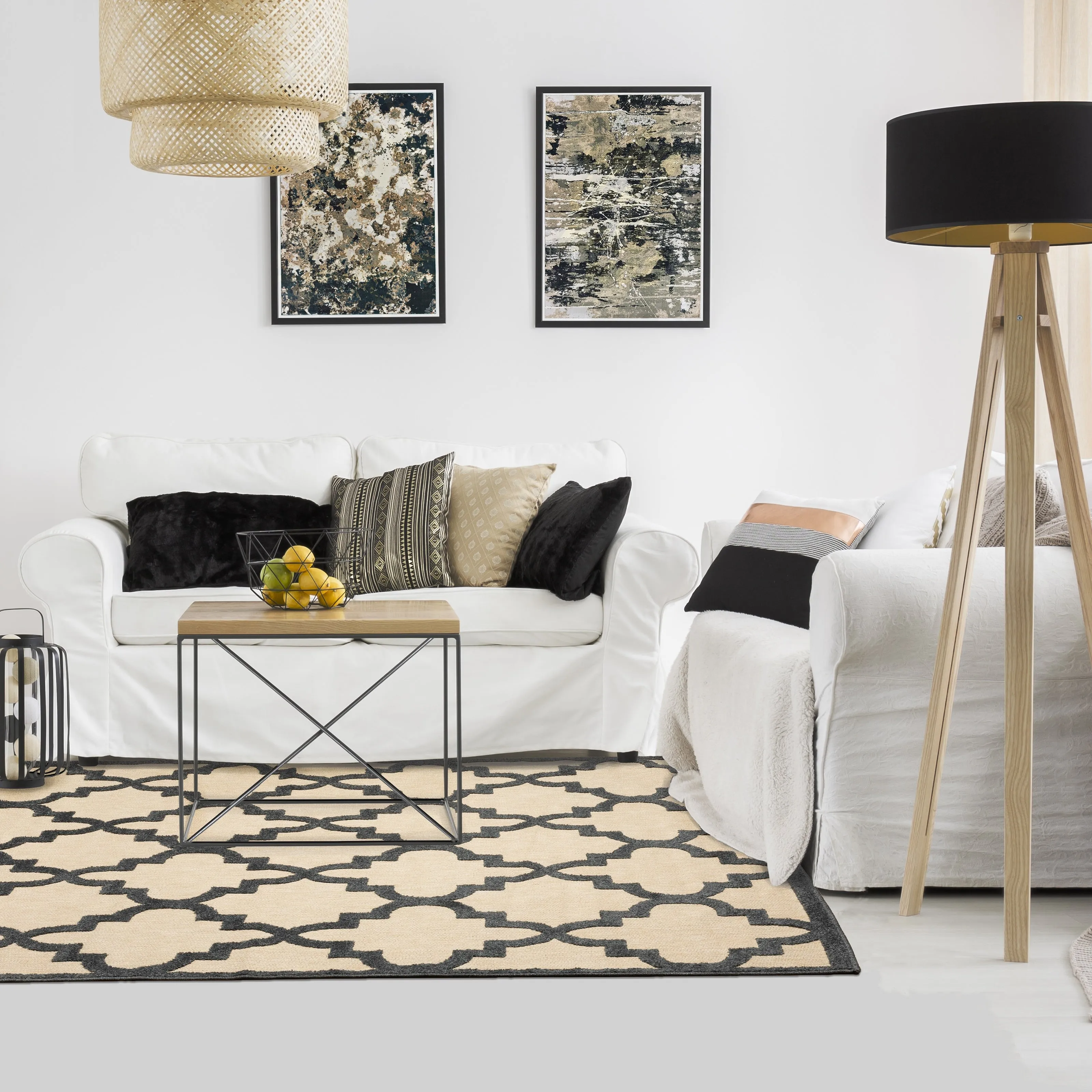 Style Haven Cara Mixed Pile Quatrafoil Lattice Indoor/ Outdoor Area Rug