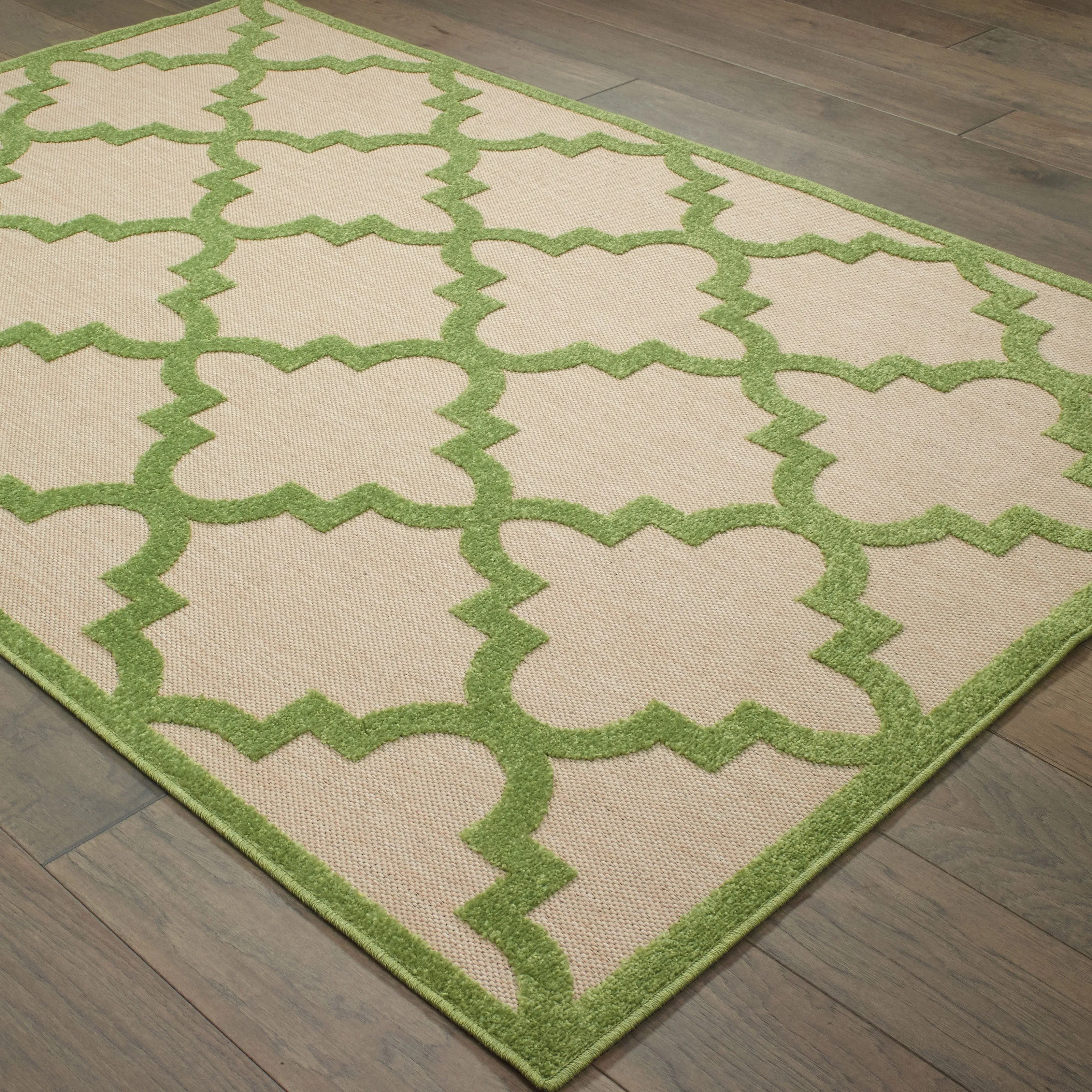 Style Haven Cara Mixed Pile Quatrafoil Lattice Indoor/ Outdoor Area Rug