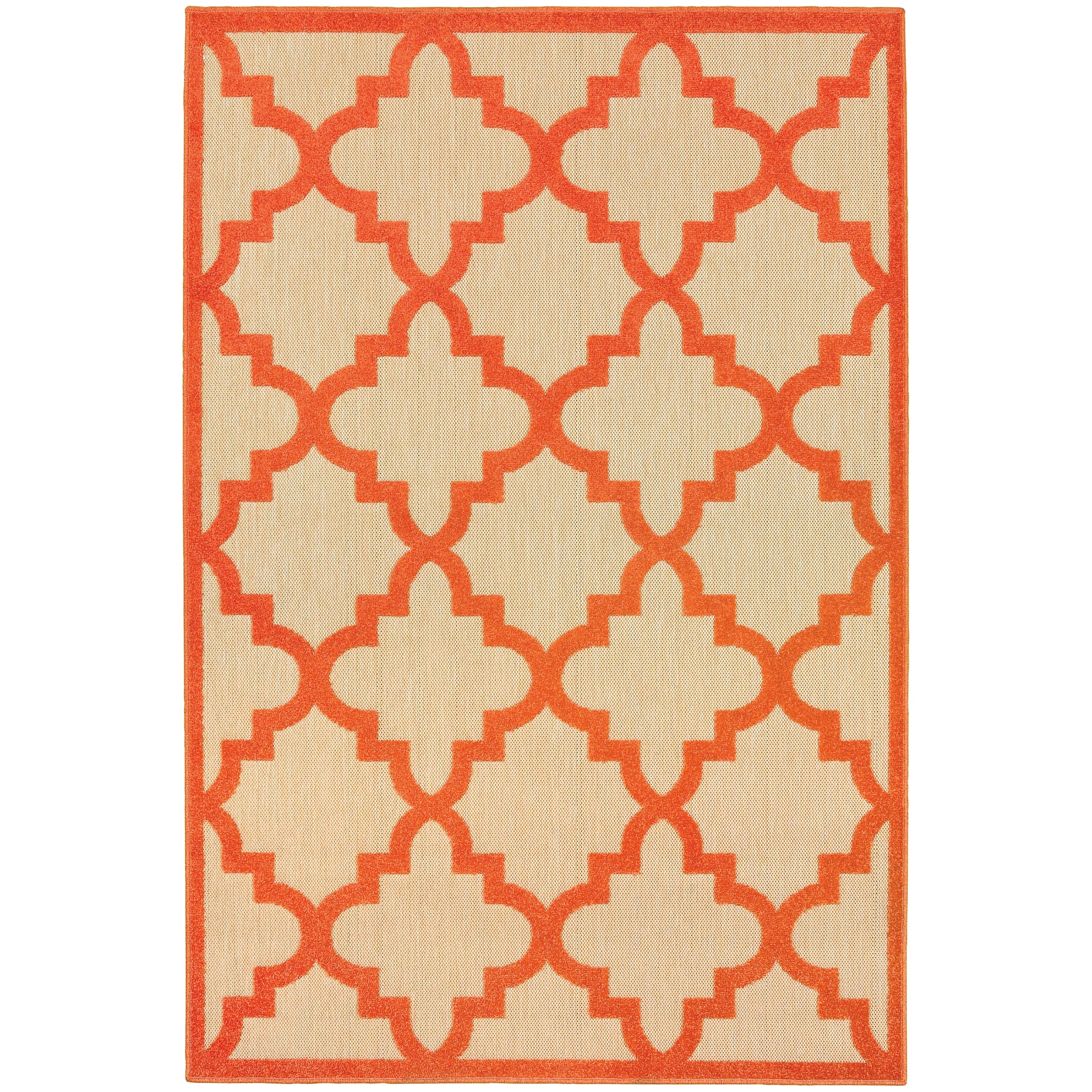 Style Haven Cara Mixed Pile Quatrafoil Lattice Indoor/ Outdoor Area Rug