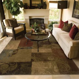 Style Haven Damask Impressions Color Block Area Rug