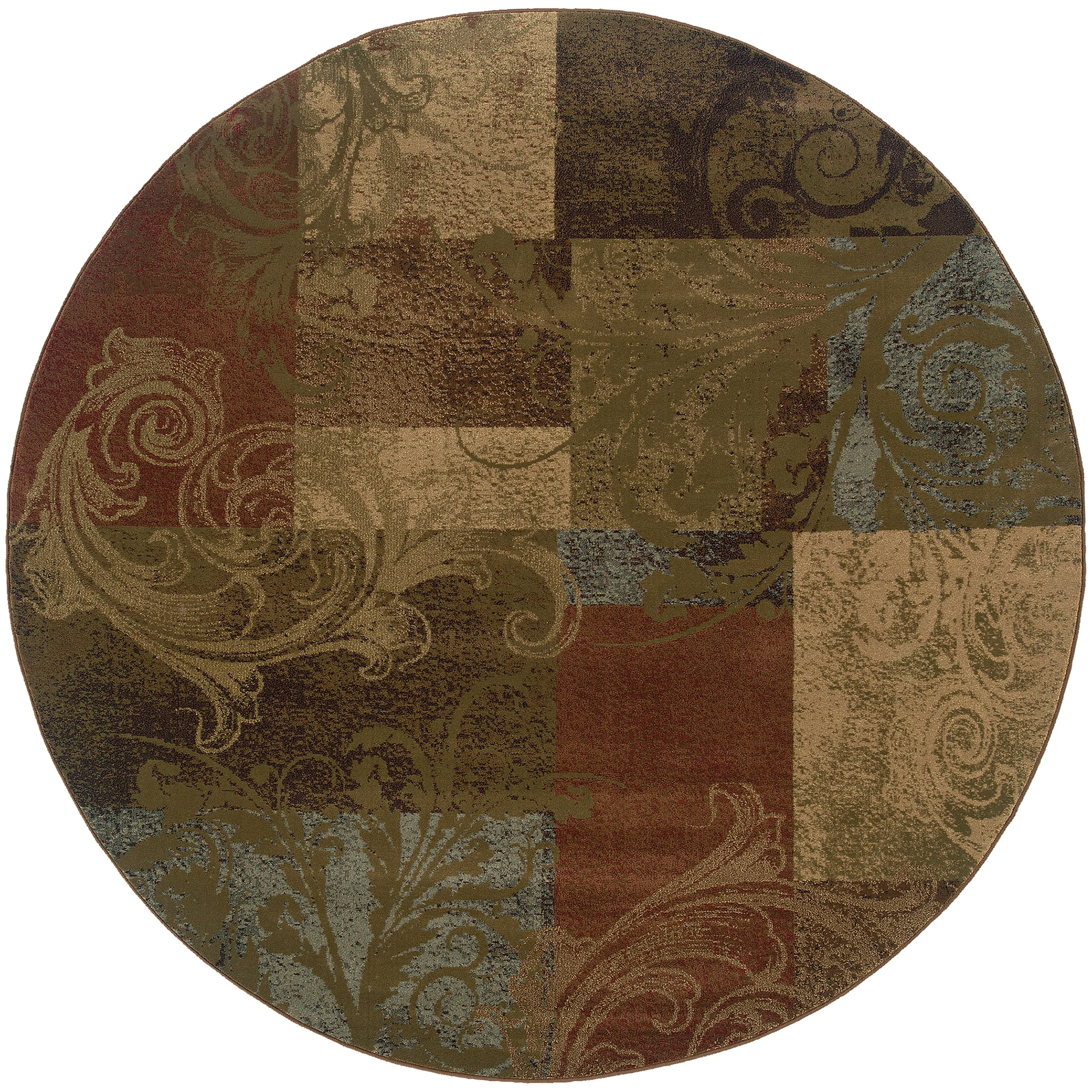 Style Haven Damask Impressions Color Block Area Rug