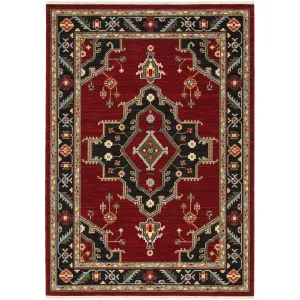 Style Haven Leander Center Medallion Fringed Wool Blend Area Rug