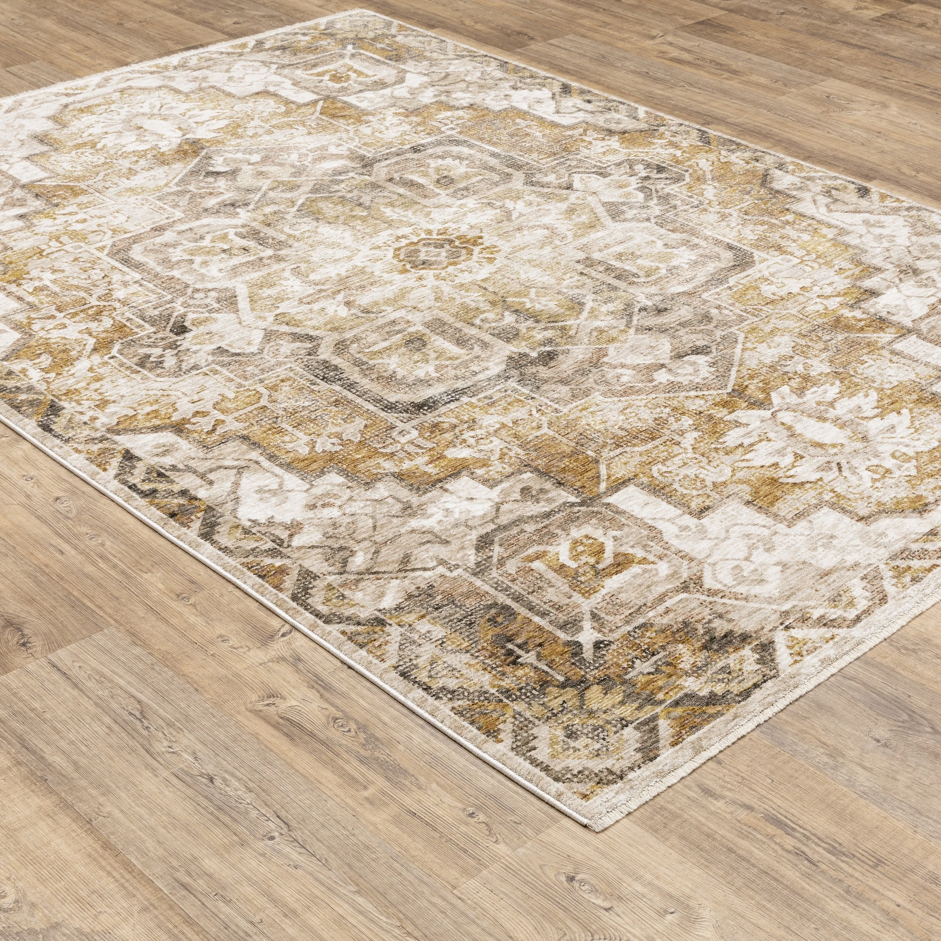 Style Haven Marley Distressed Medallion Fringed Area Rug