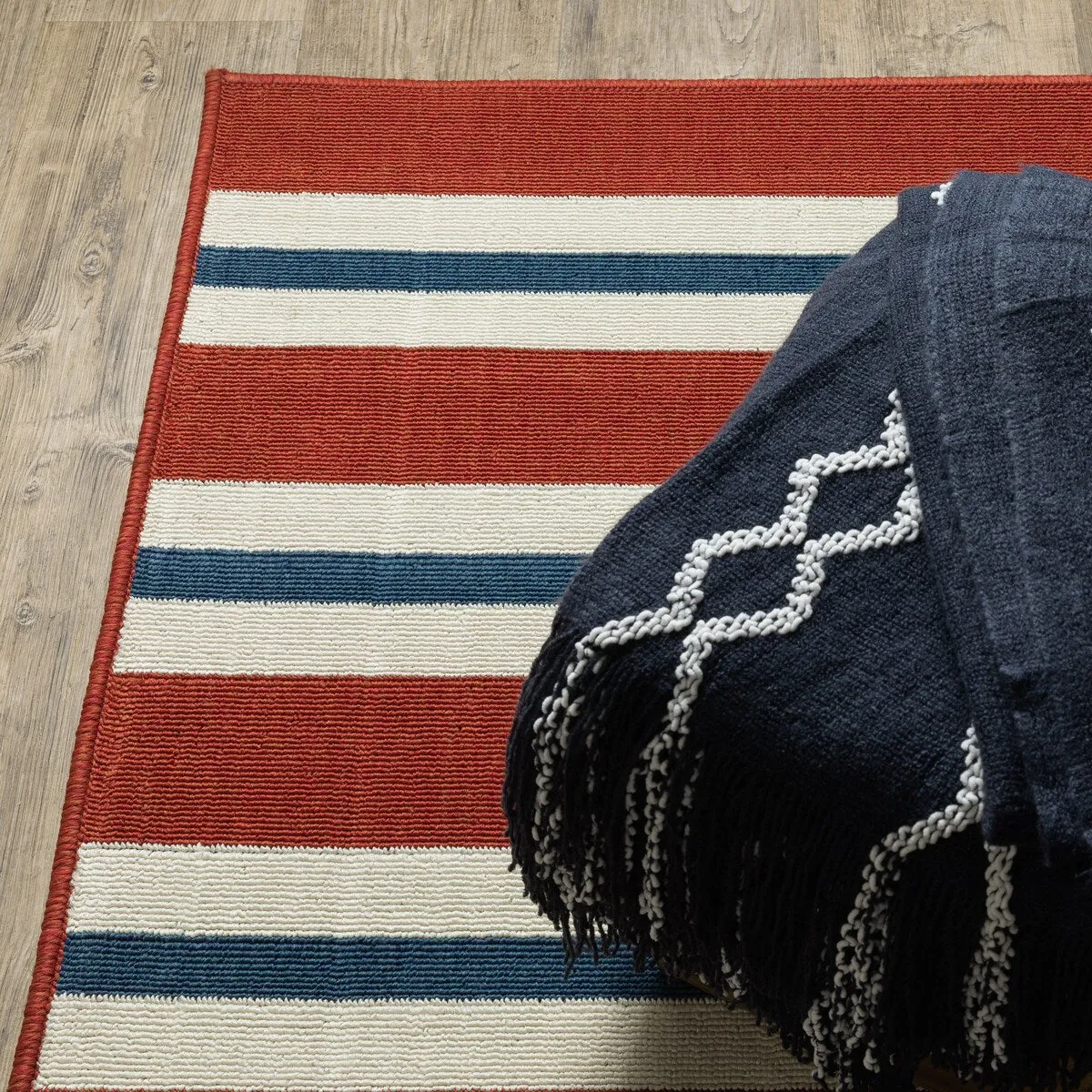 Style Haven Martinique Horizontal Multi-Striped Area Rug