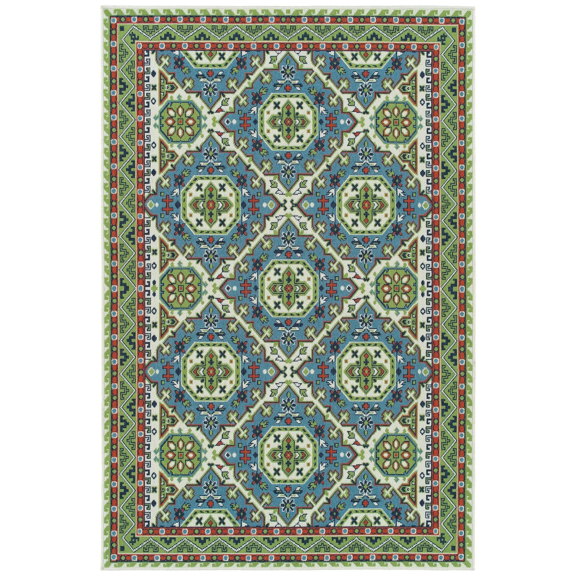 Sunice Traditional Oriental Floral Pattern Indoor/ Outdoor Area Rug