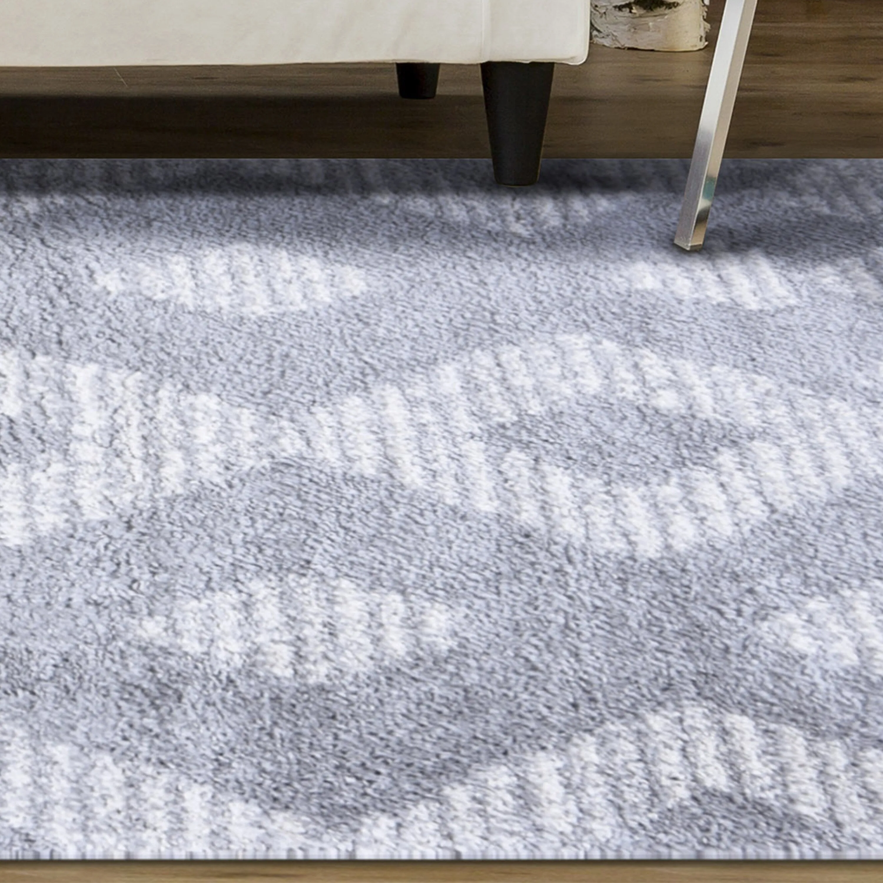 Superior Bohemian Geometric Indoor Plush Shag Area Rug with Tassels
