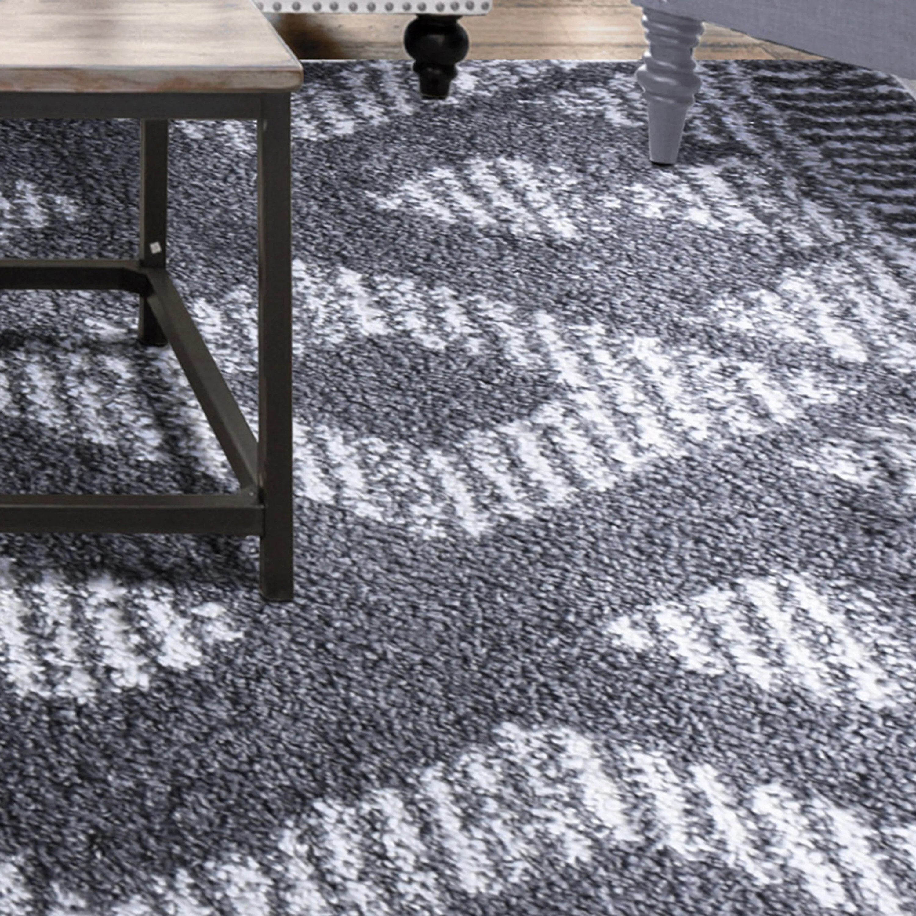 Superior Bohemian Geometric Indoor Plush Shag Area Rug with Tassels