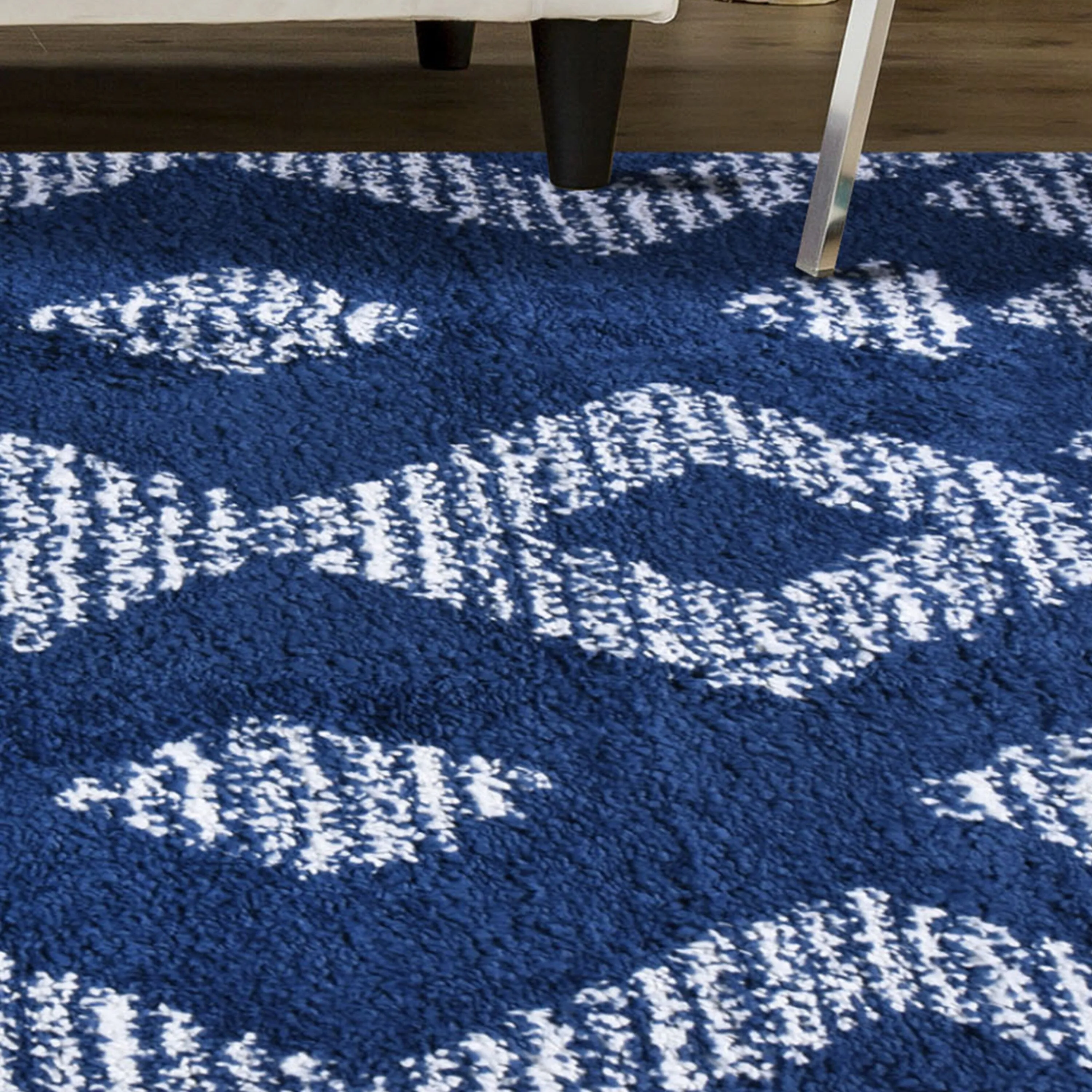 Superior Bohemian Geometric Indoor Plush Shag Area Rug with Tassels
