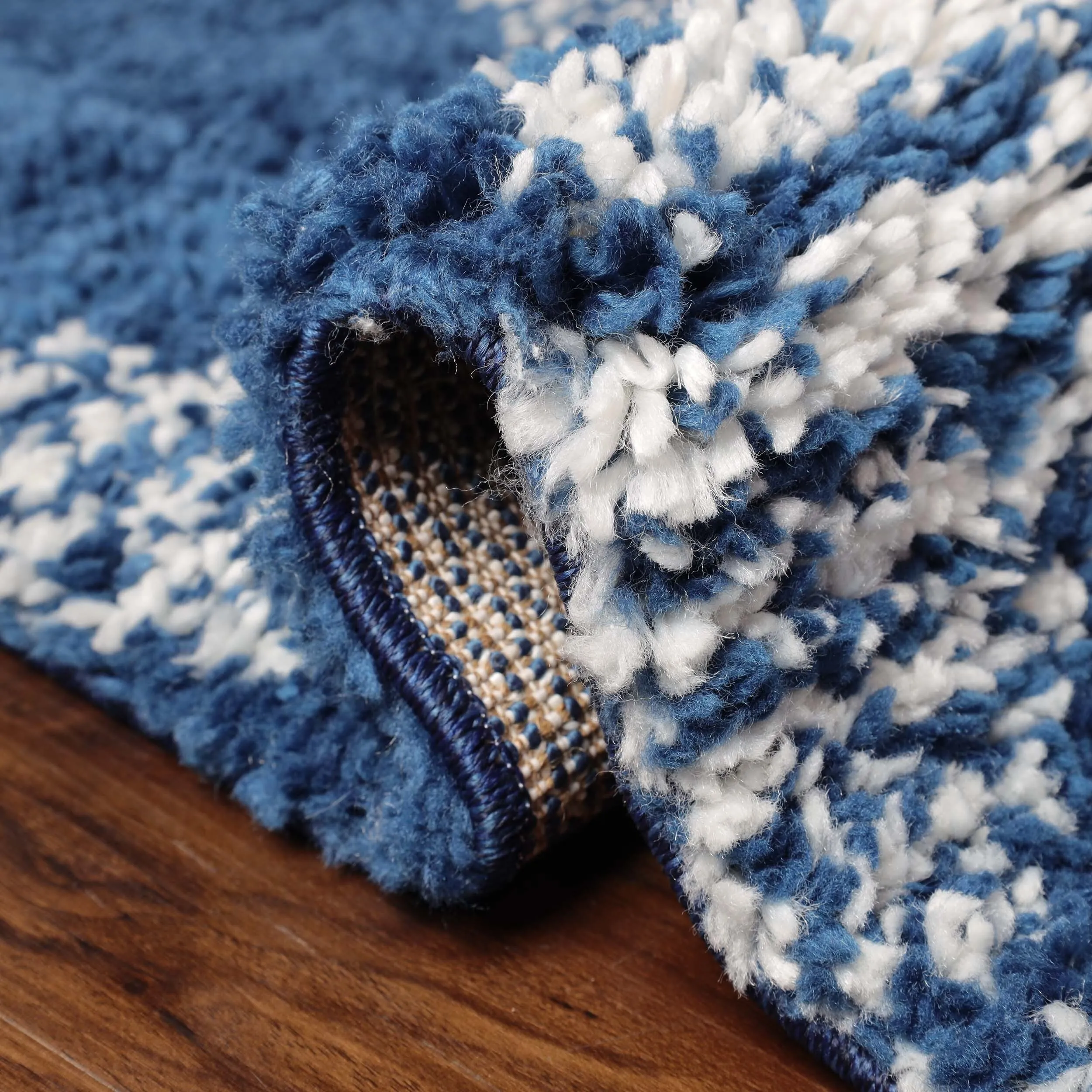 Superior Bohemian Geometric Indoor Plush Shag Area Rug with Tassels