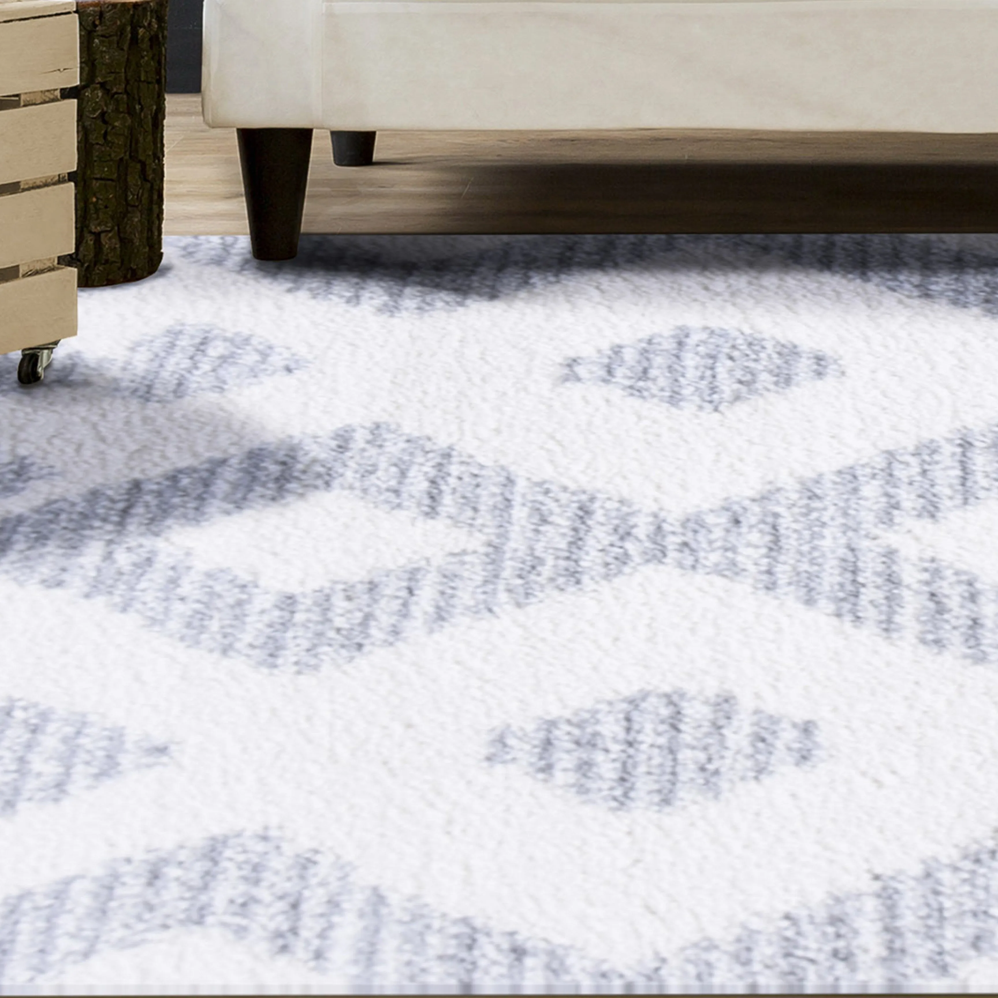 Superior Bohemian Geometric Indoor Plush Shag Area Rug with Tassels