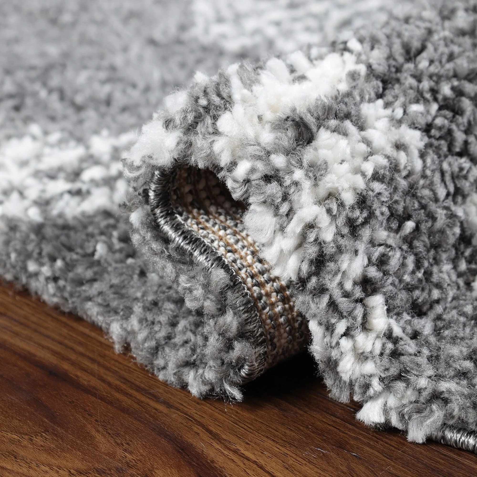 Superior Bohemian Geometric Indoor Plush Shag Area Rug with Tassels