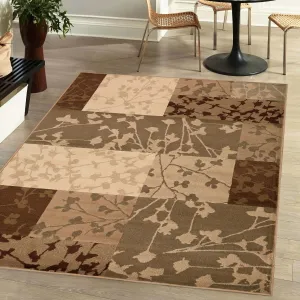 Superior Floral Color Block Geometric Power-Loomed Indoor Area Rug