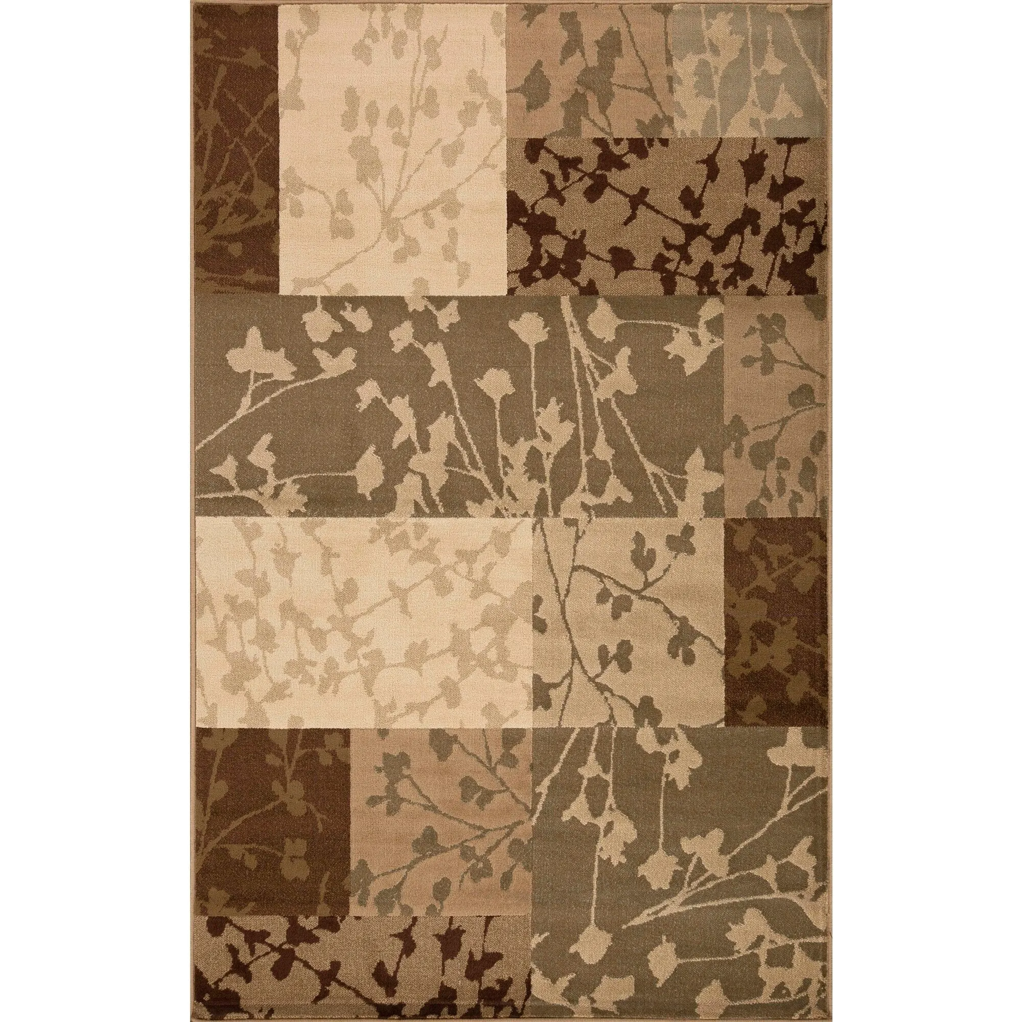 Superior Floral Color Block Geometric Power-Loomed Indoor Area Rug