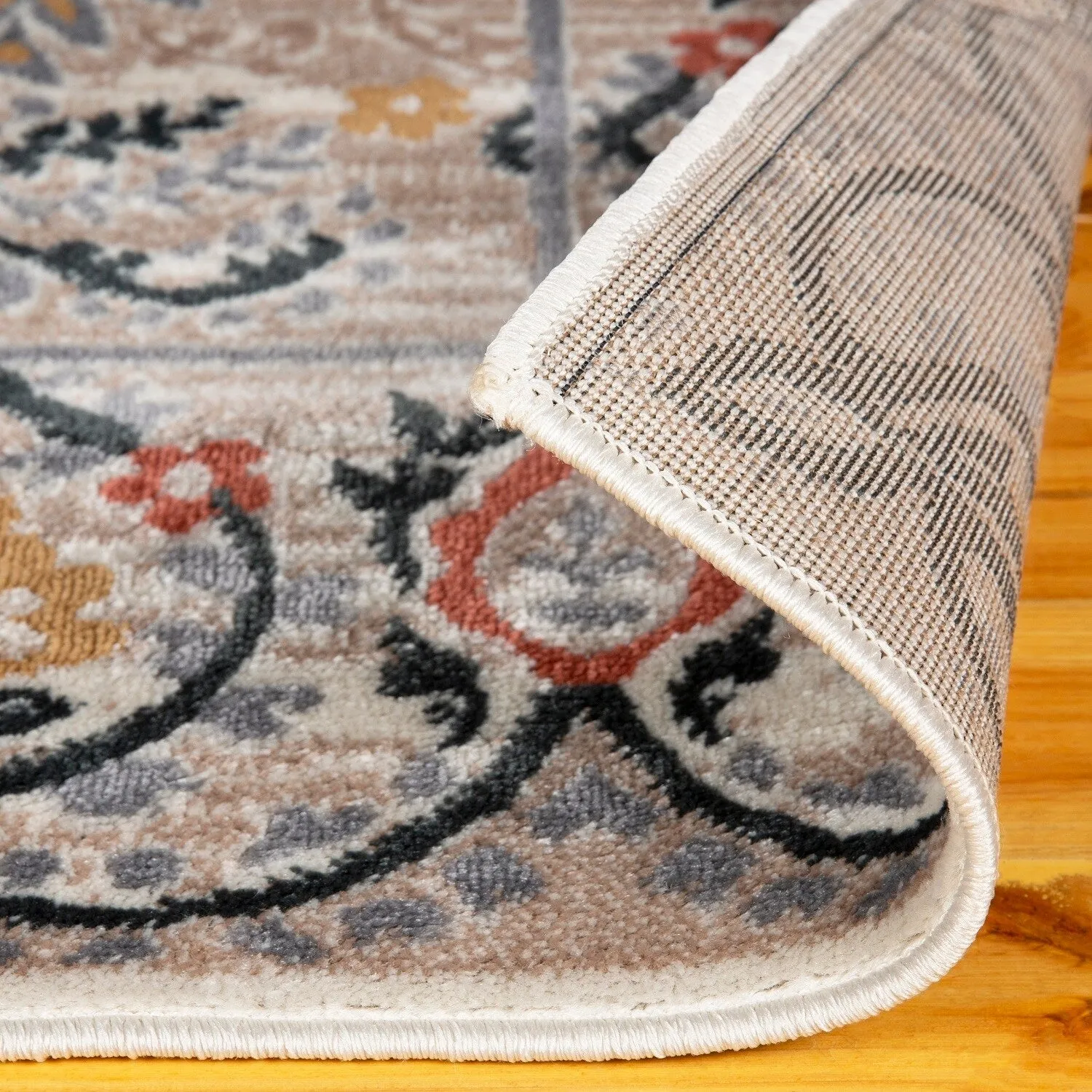Superior Larkin Floral Paisley Tan Indoor Bohemian Area Rug