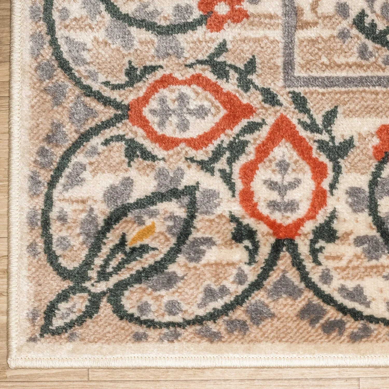 Superior Larkin Floral Paisley Tan Indoor Bohemian Area Rug