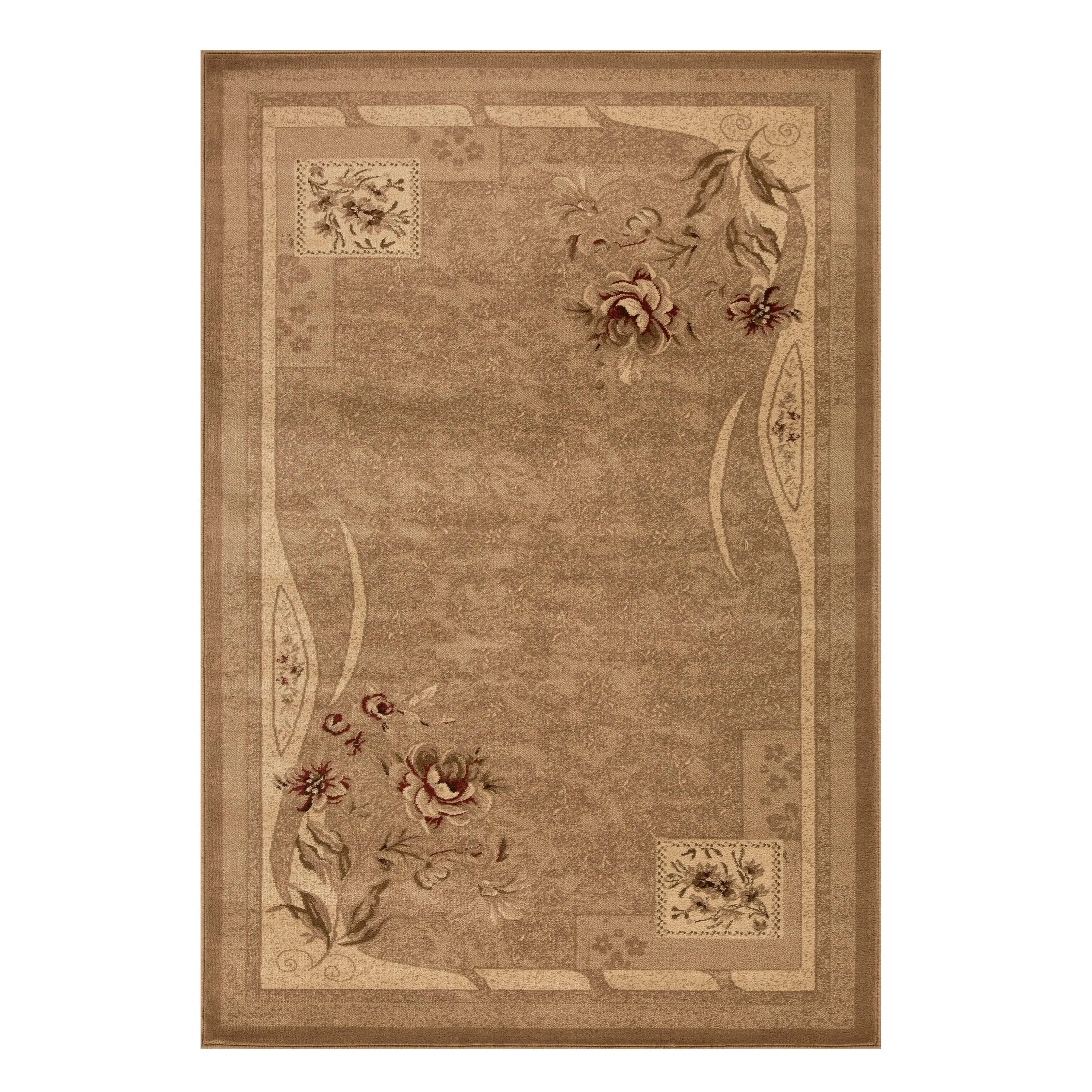 Superior Minimalist Modern Floral Power-Loomed Indoor Area Rug