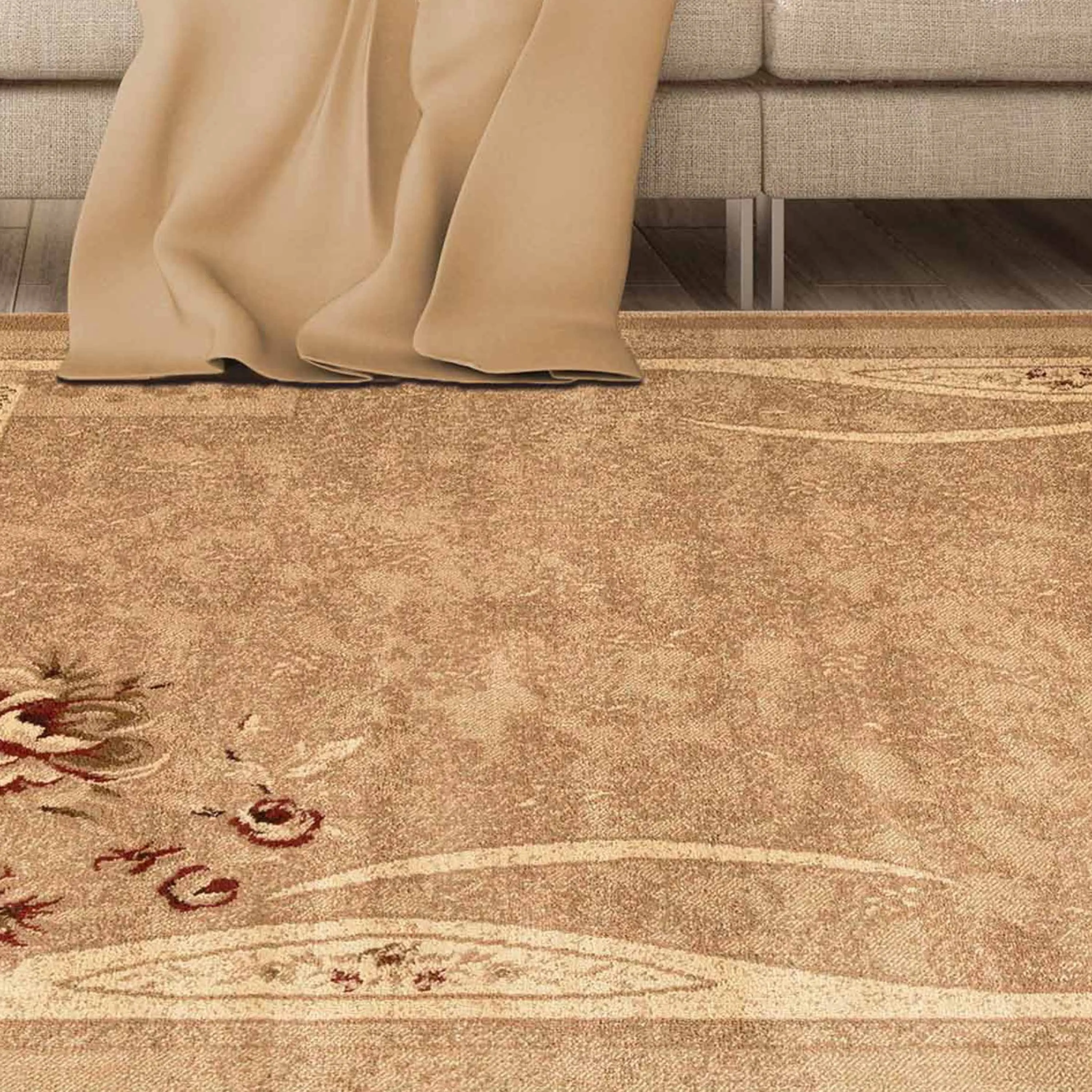 Superior Minimalist Modern Floral Power-Loomed Indoor Area Rug