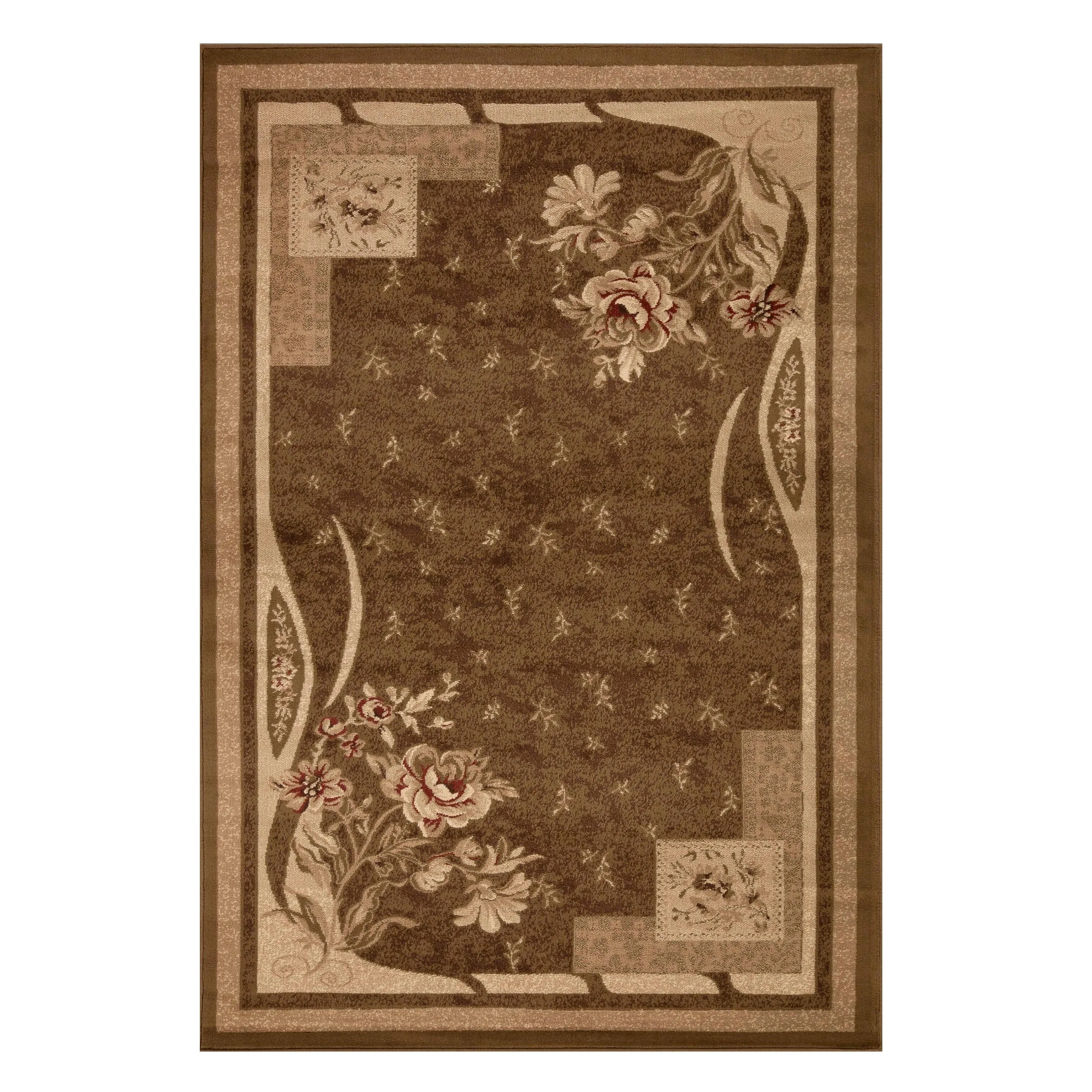 Superior Minimalist Modern Floral Power-Loomed Indoor Area Rug