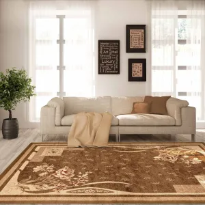 Superior Minimalist Modern Floral Power-Loomed Indoor Area Rug