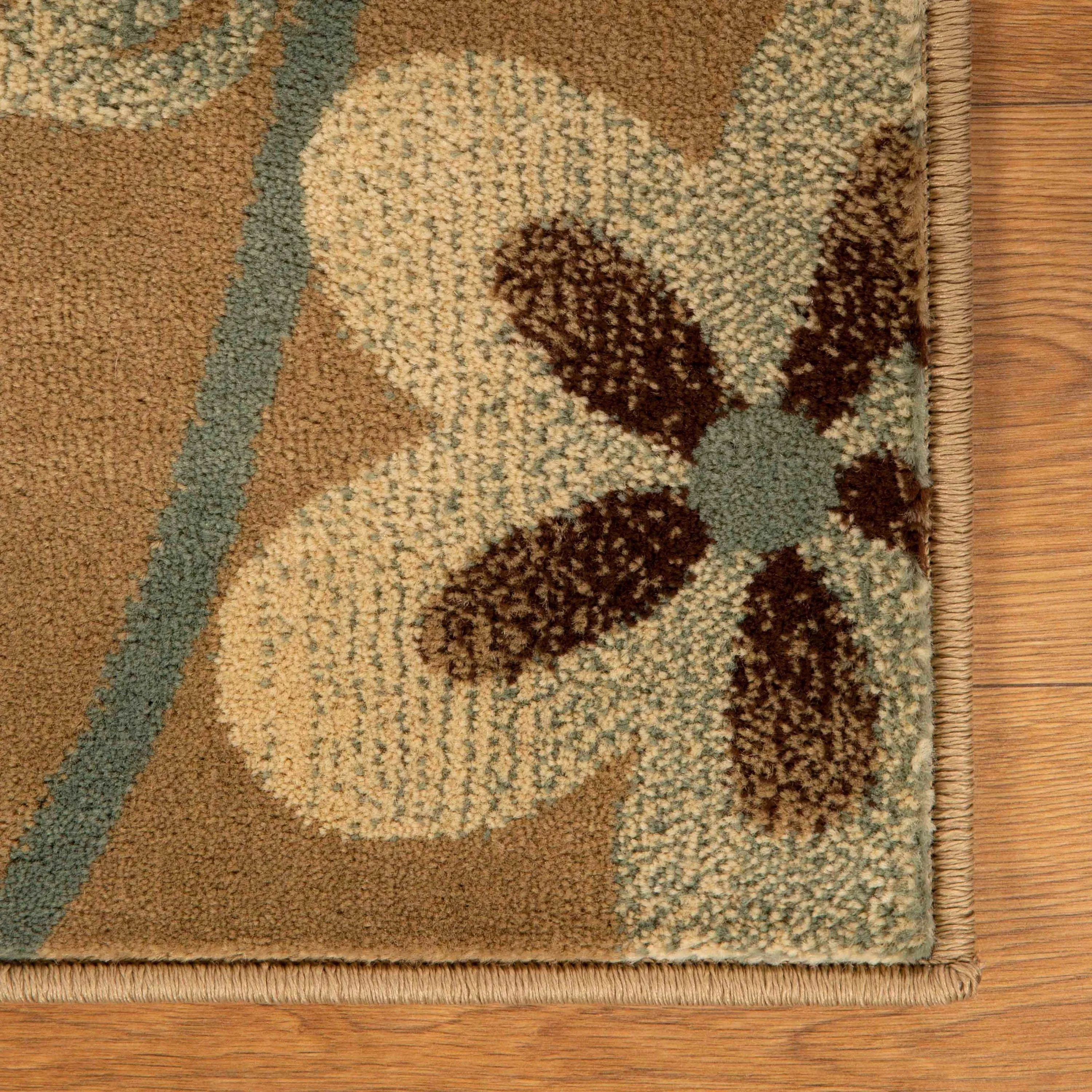 Superior Modern Bohemian Oversized Flower Vines Power-Loomed Indoor Area Rug