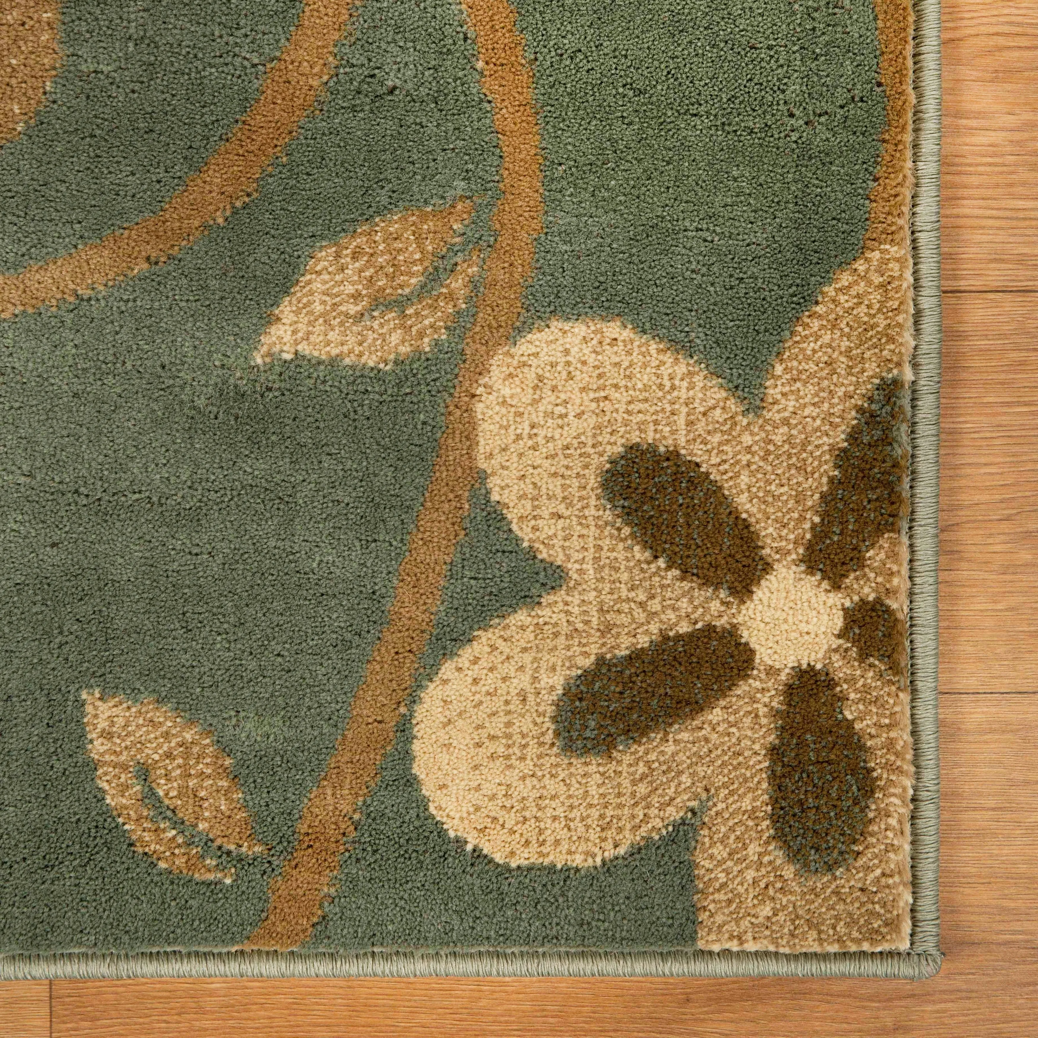 Superior Modern Bohemian Oversized Flower Vines Power-Loomed Indoor Area Rug