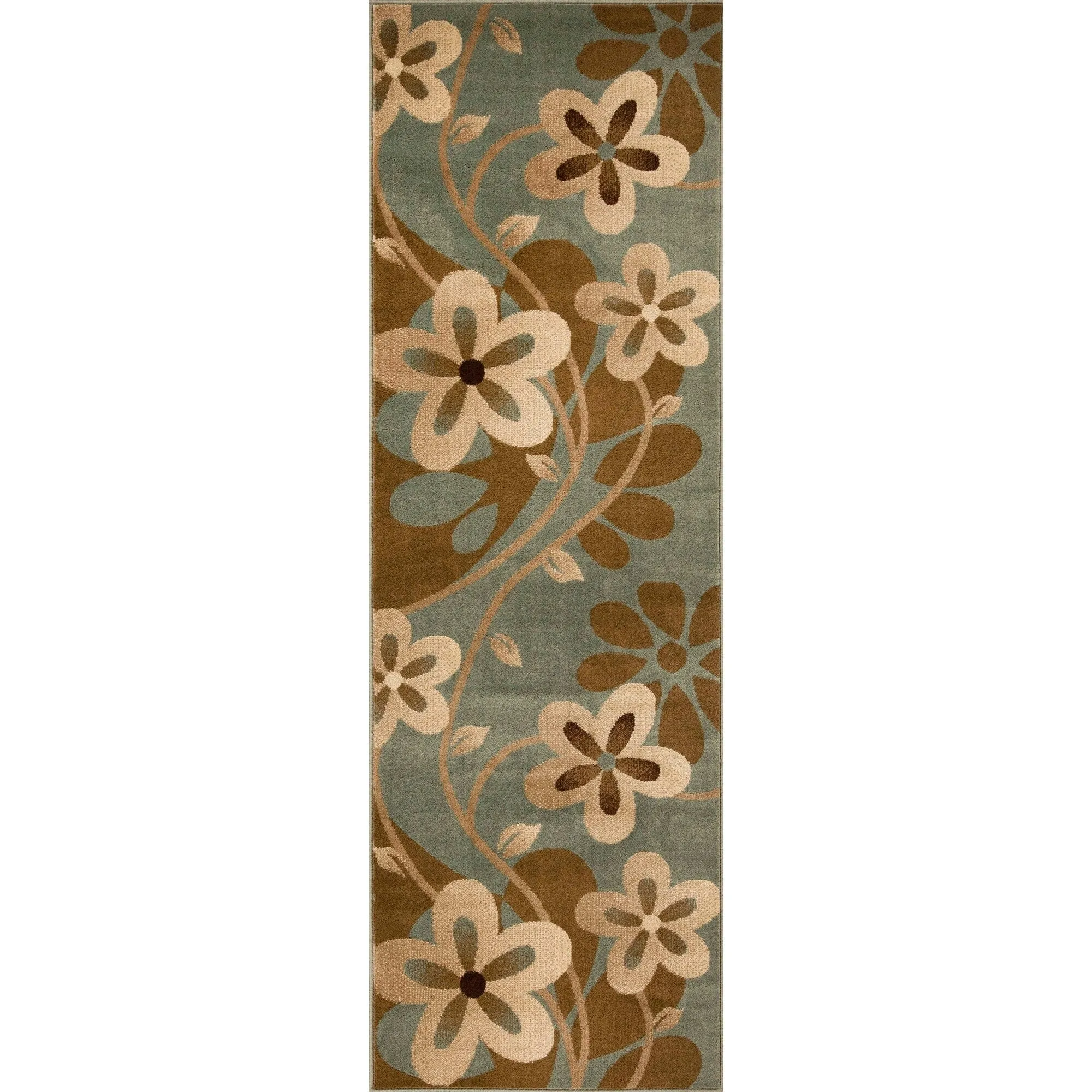 Superior Modern Bohemian Oversized Flower Vines Power-Loomed Indoor Area Rug