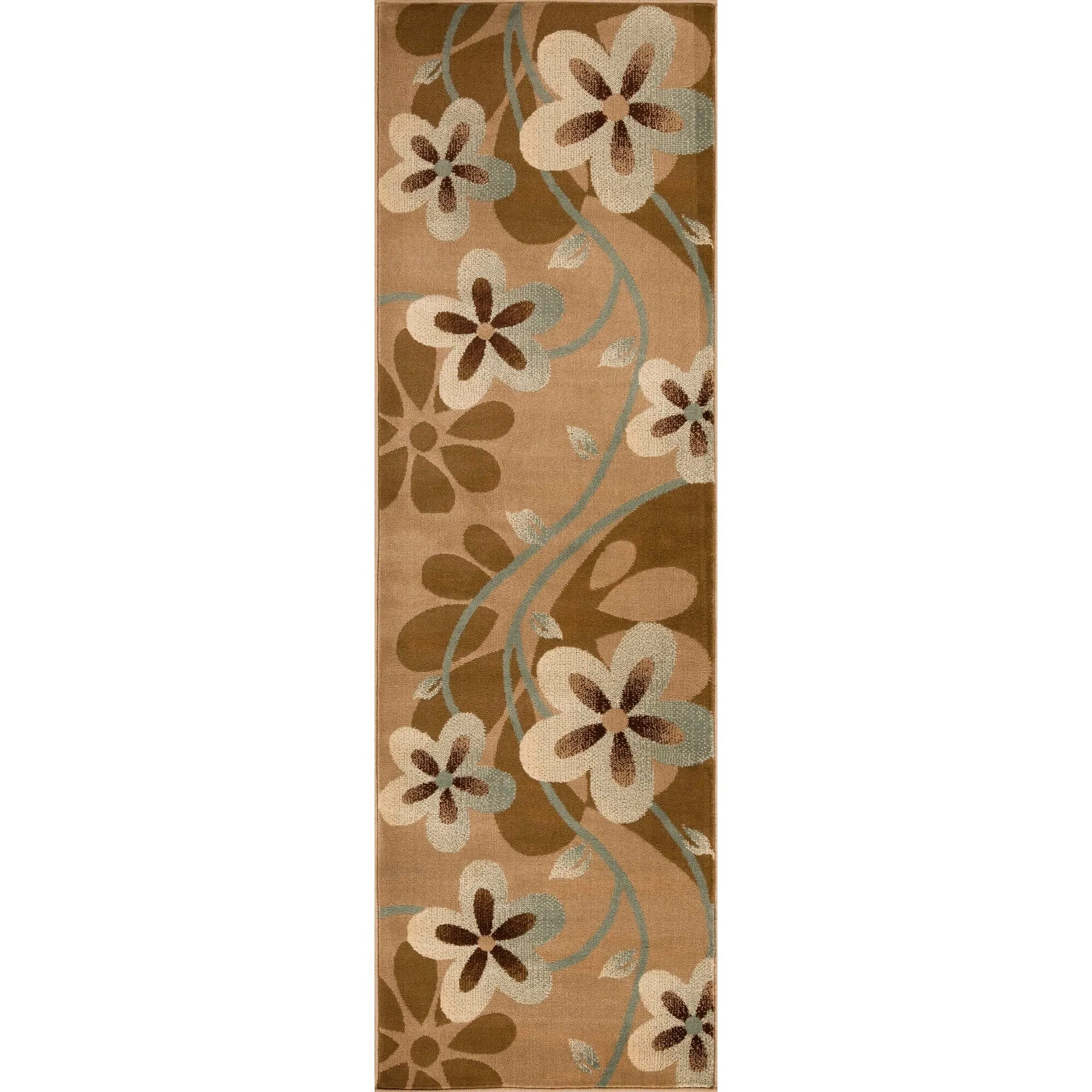 Superior Modern Bohemian Oversized Flower Vines Power-Loomed Indoor Area Rug
