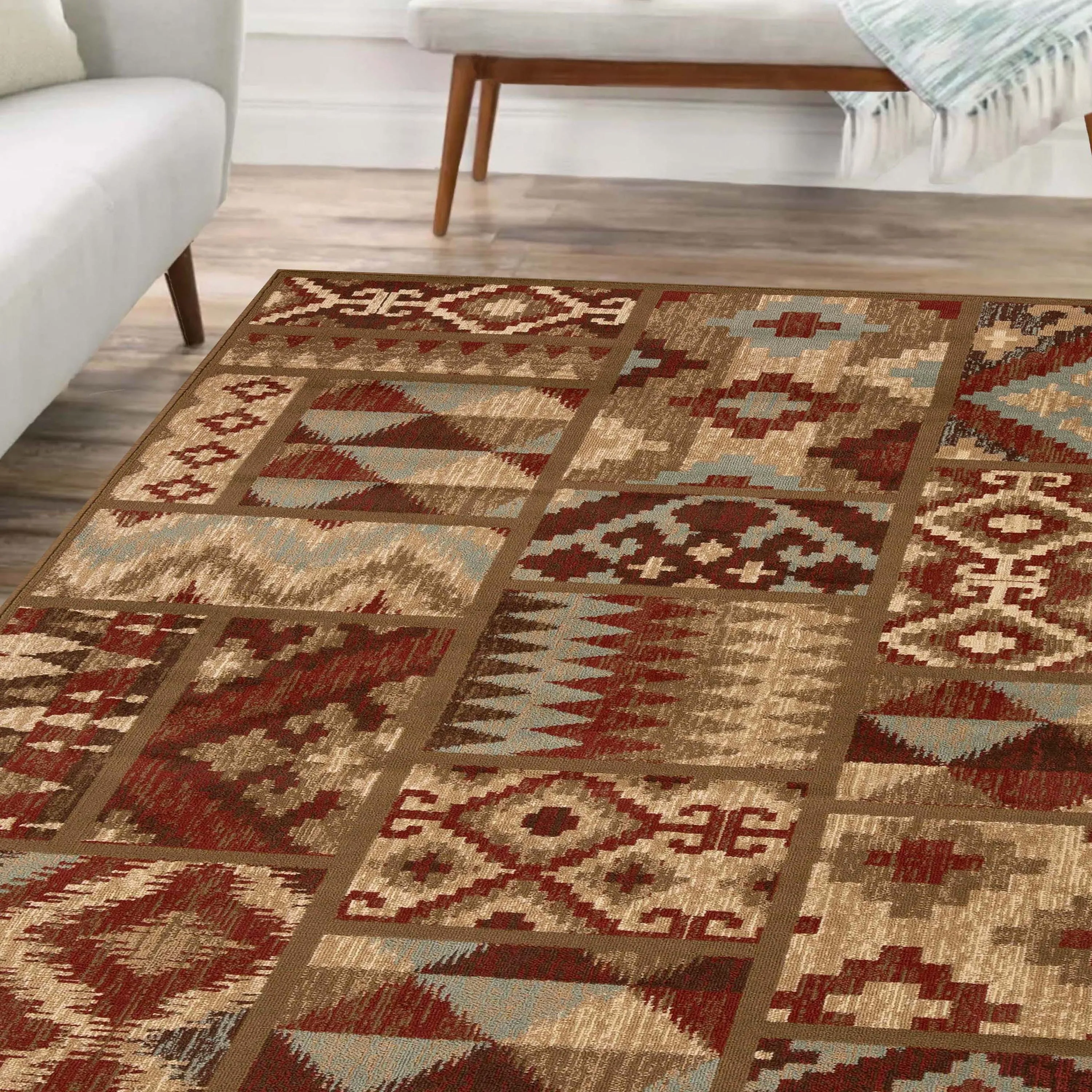 Superior Southwestern Color Rustic Power-Loomed Indoor Area Rug