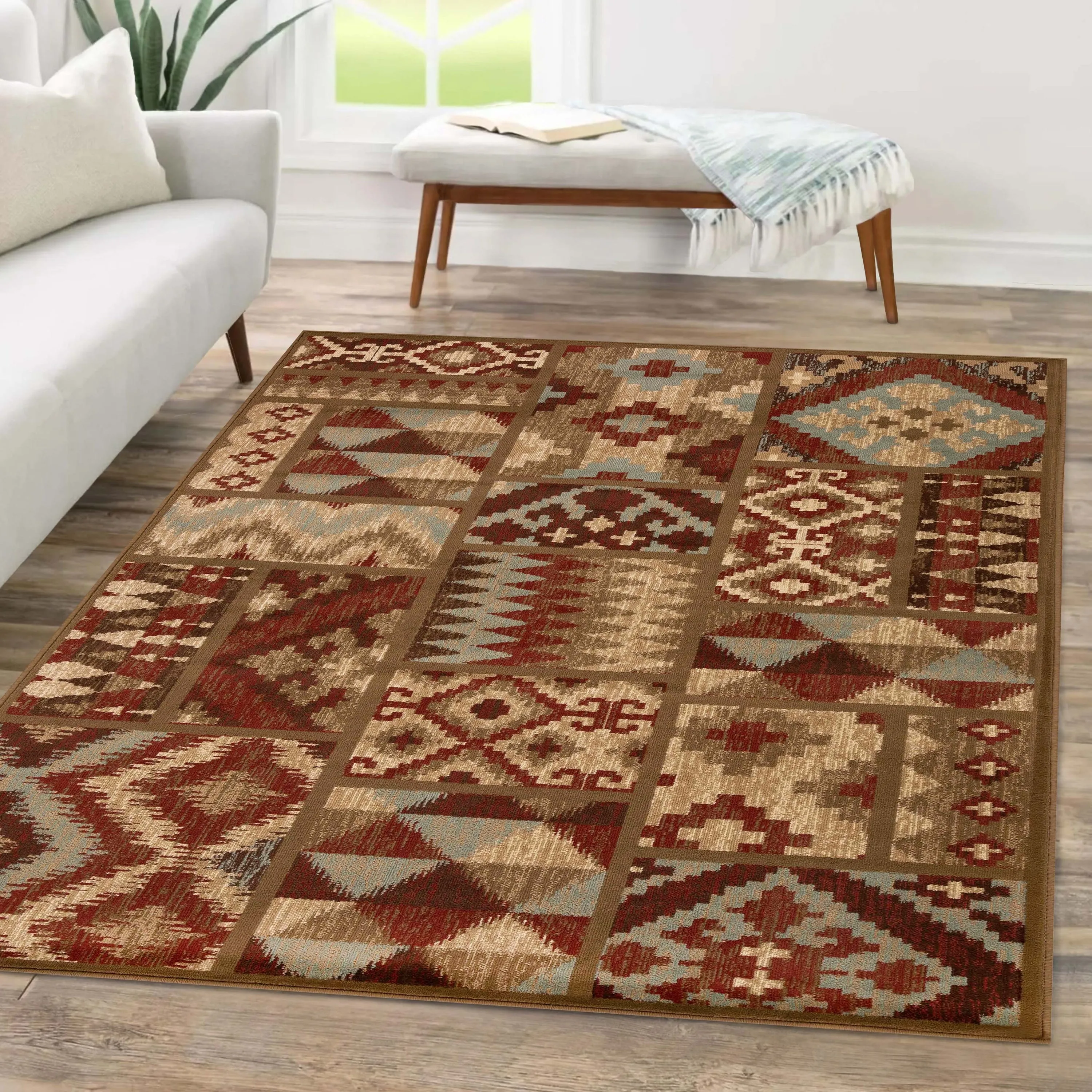 Superior Southwestern Color Rustic Power-Loomed Indoor Area Rug