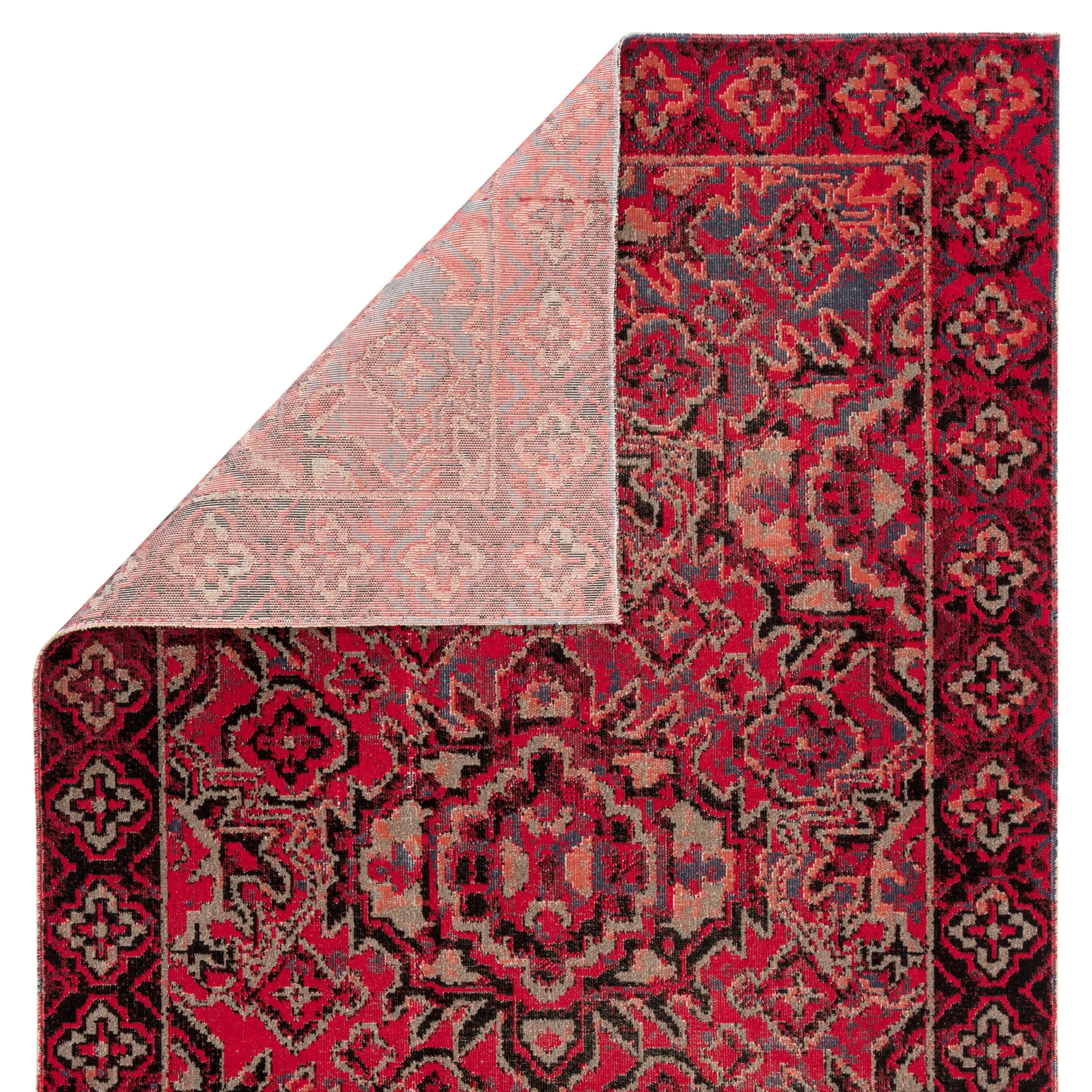 The Curated Nomad Brant Indoor/ Outdoor Medallion Red Area Rug