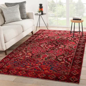 The Curated Nomad Brant Indoor/ Outdoor Medallion Red Area Rug