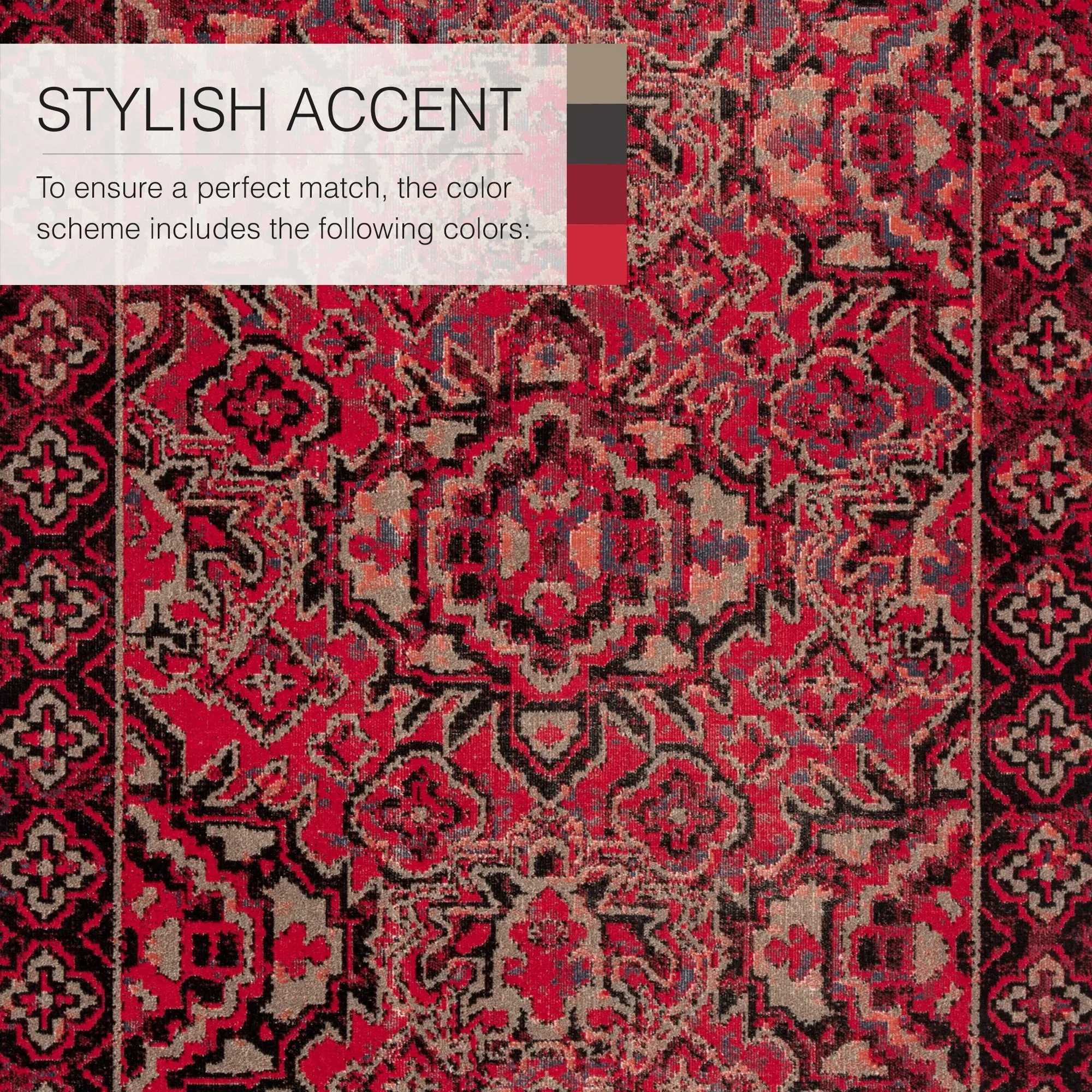 The Curated Nomad Brant Indoor/ Outdoor Medallion Red Area Rug