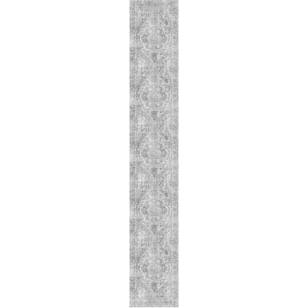 The Rug Collective Distressed Vintage Chilaz Grey Machine Washable Runner Rug