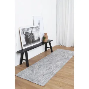 The Rug Collective Distressed Vintage Chilaz Grey Machine Washable Runner Rug