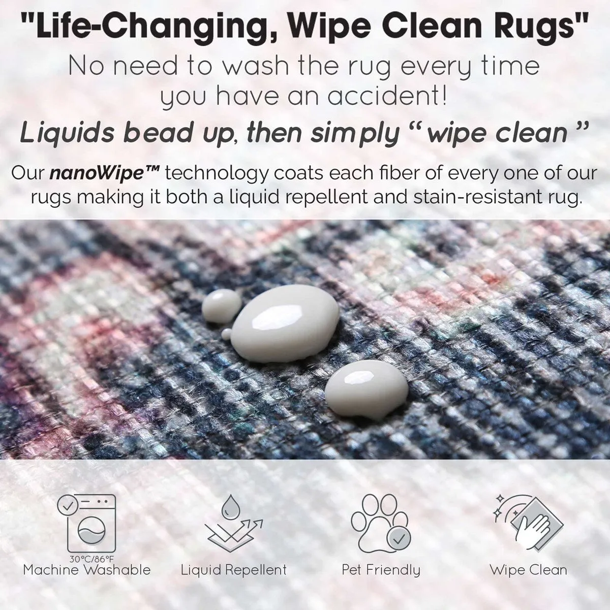 The Rug Collective Greenport Denim - Machine Washable Area Rug