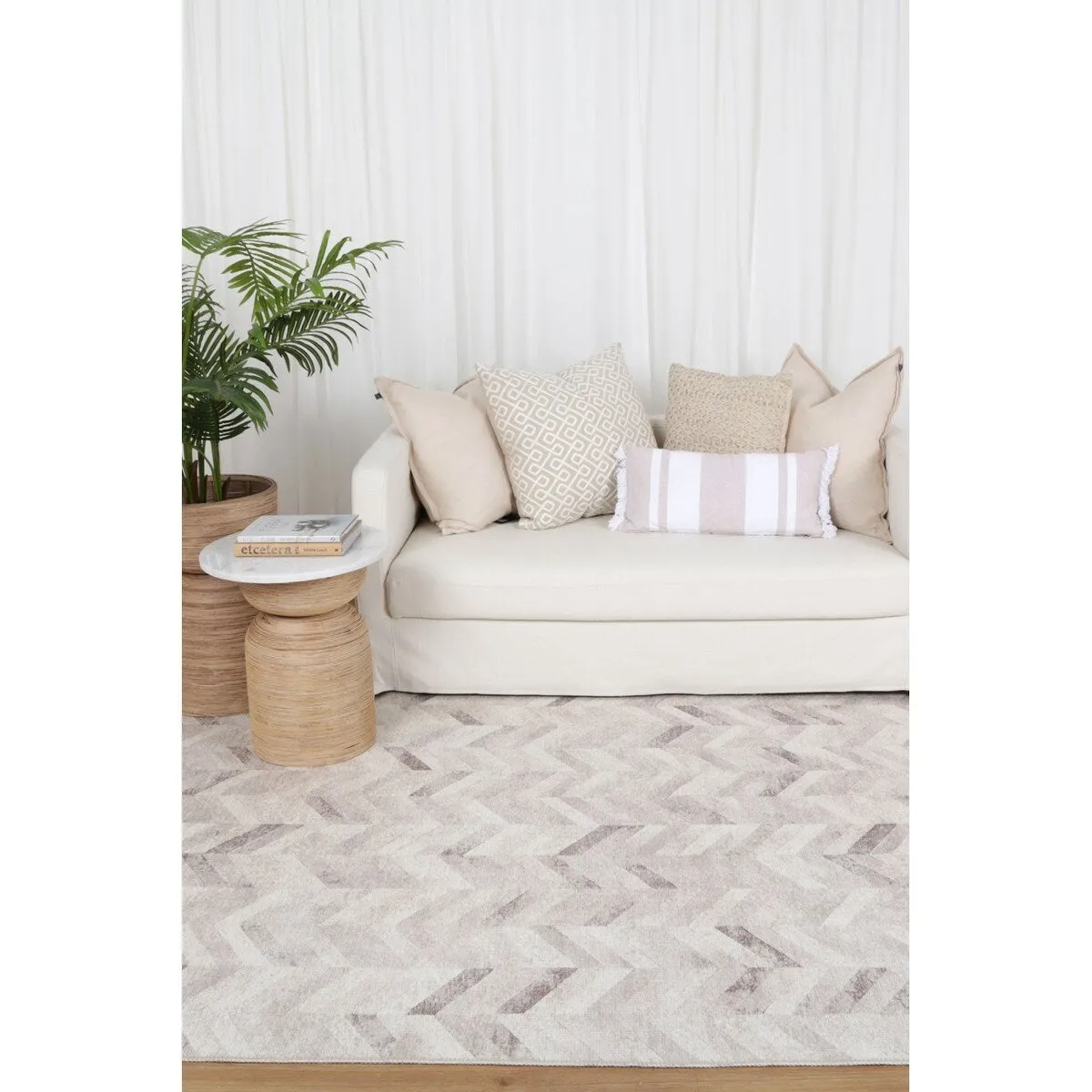 The Rug Collective Herring Beige - Machine Washable Area Rug