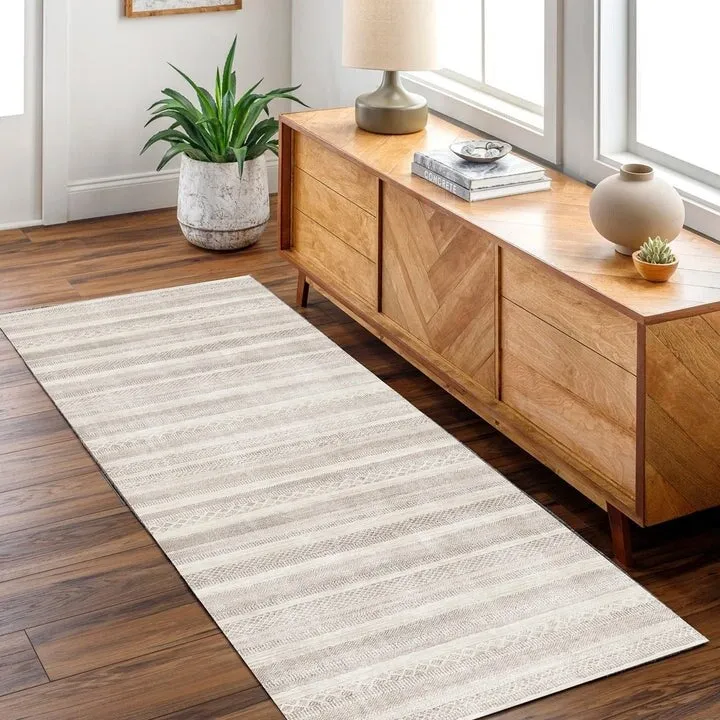 The Rug Collective Mojave Lines Desert Beige - Machine Washable Area Rug