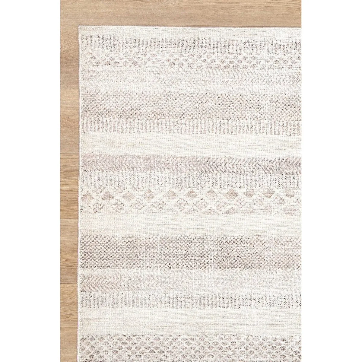 The Rug Collective Mojave Lines Desert Beige - Machine Washable Area Rug