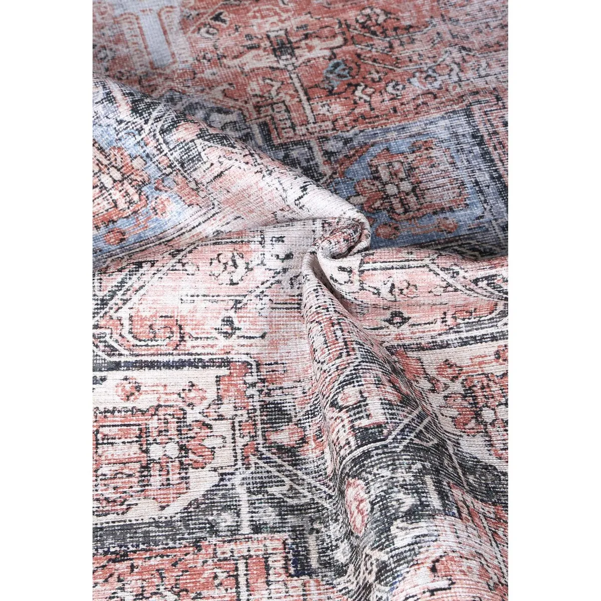 The Rug Collective Vintage Cezanne Terracotta Sky Machine Washable Area Rug