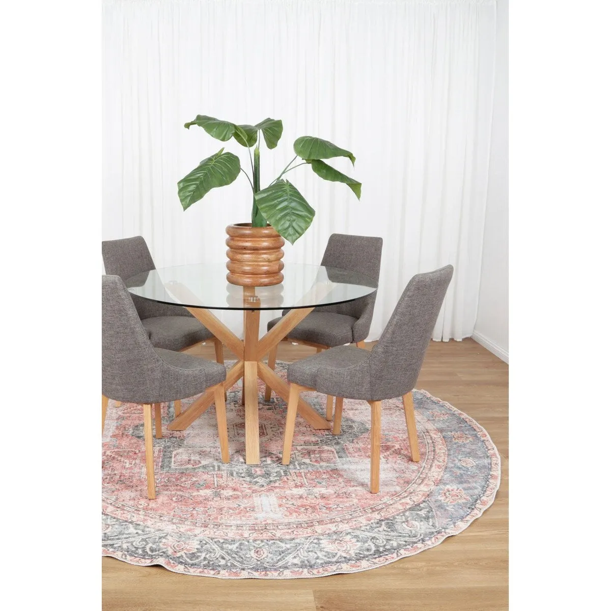 The Rug Collective Vintage Cezanne Terracotta Sky Machine Washable Area Rug