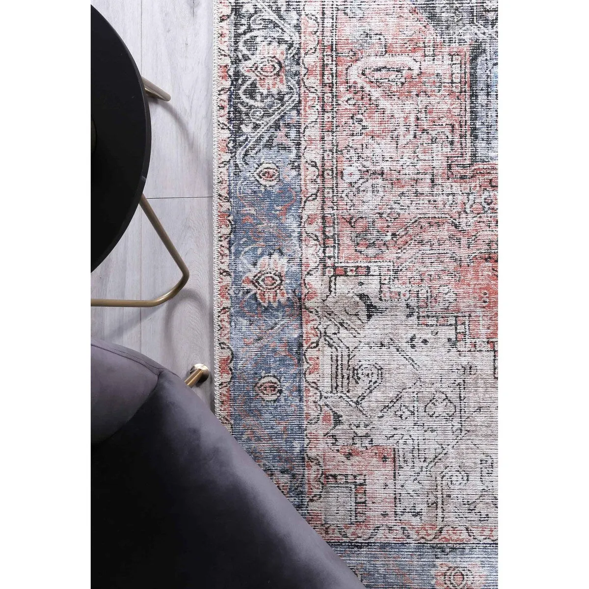 The Rug Collective Vintage Cezanne Terracotta Sky Machine Washable Area Rug